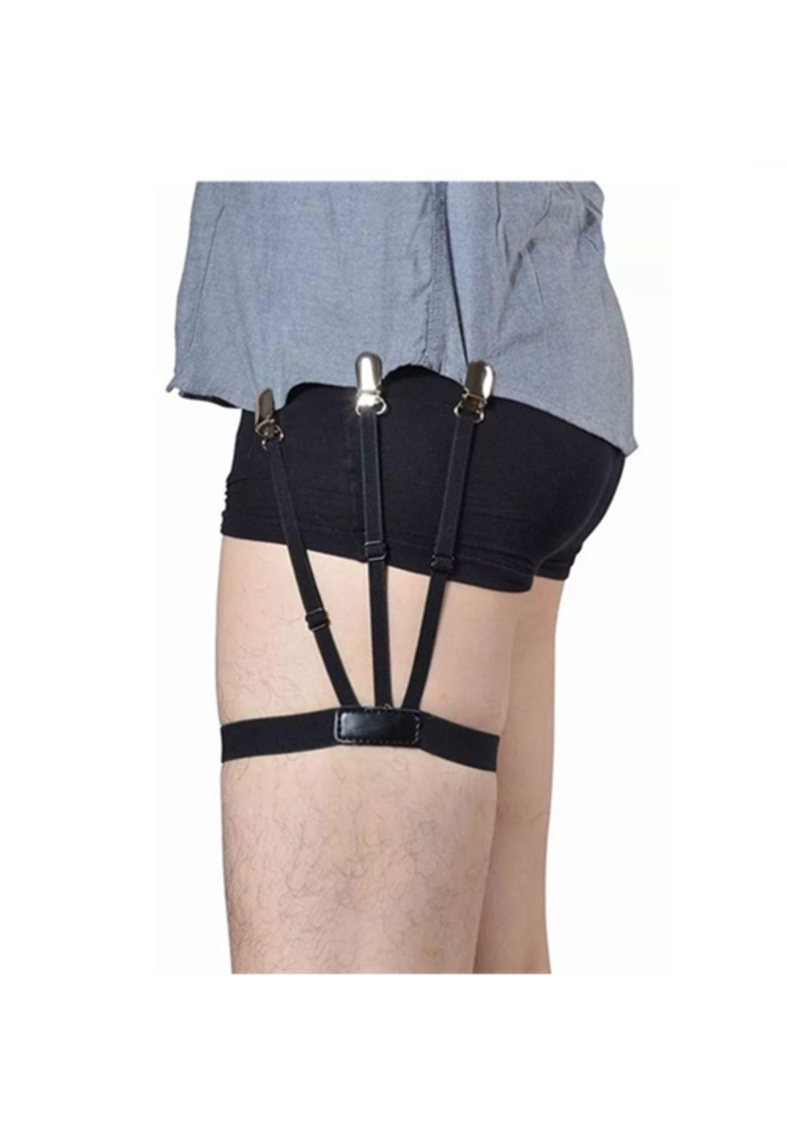 Suspensor, sujetador camisa hombre tirantes, negro-2