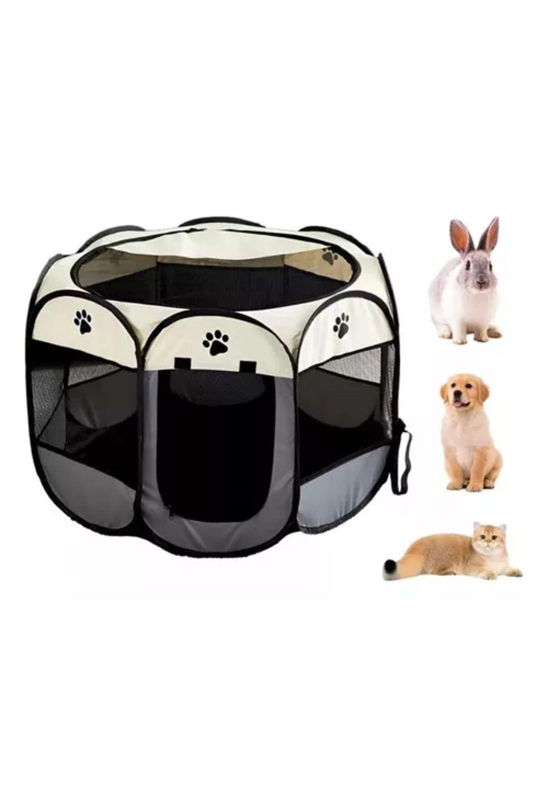 Corral para mascotas talla XL jaula perros y gatos blanco/gris-0