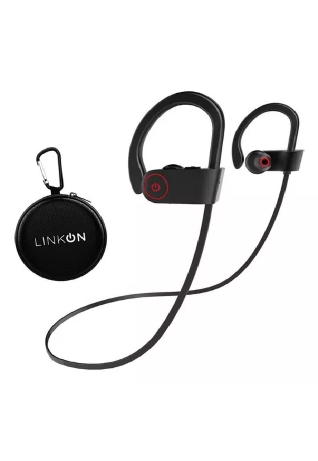 Audífonos deportivos inalámbricos Bluetooth con micrófono negro-0