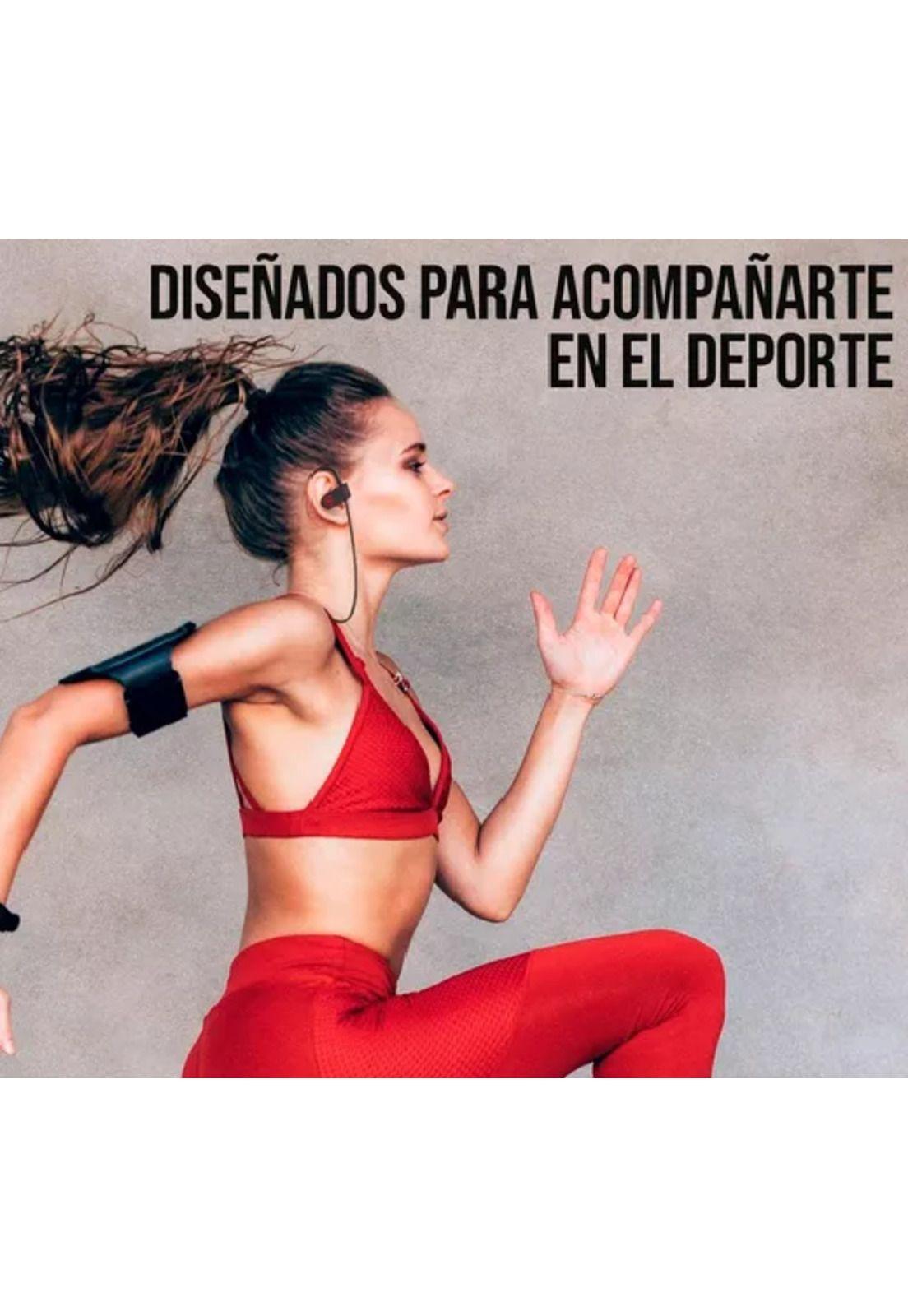 Audífonos deportivos inalámbricos Bluetooth con micrófono negro-3