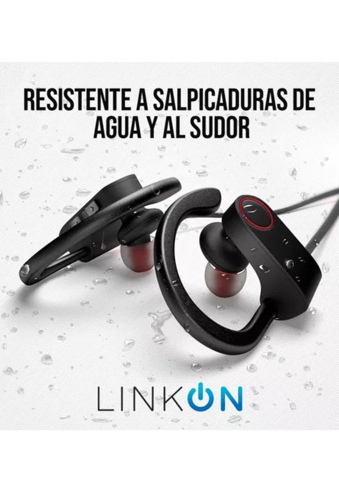 Audífonos deportivos inalámbricos Bluetooth con micrófono negro-5