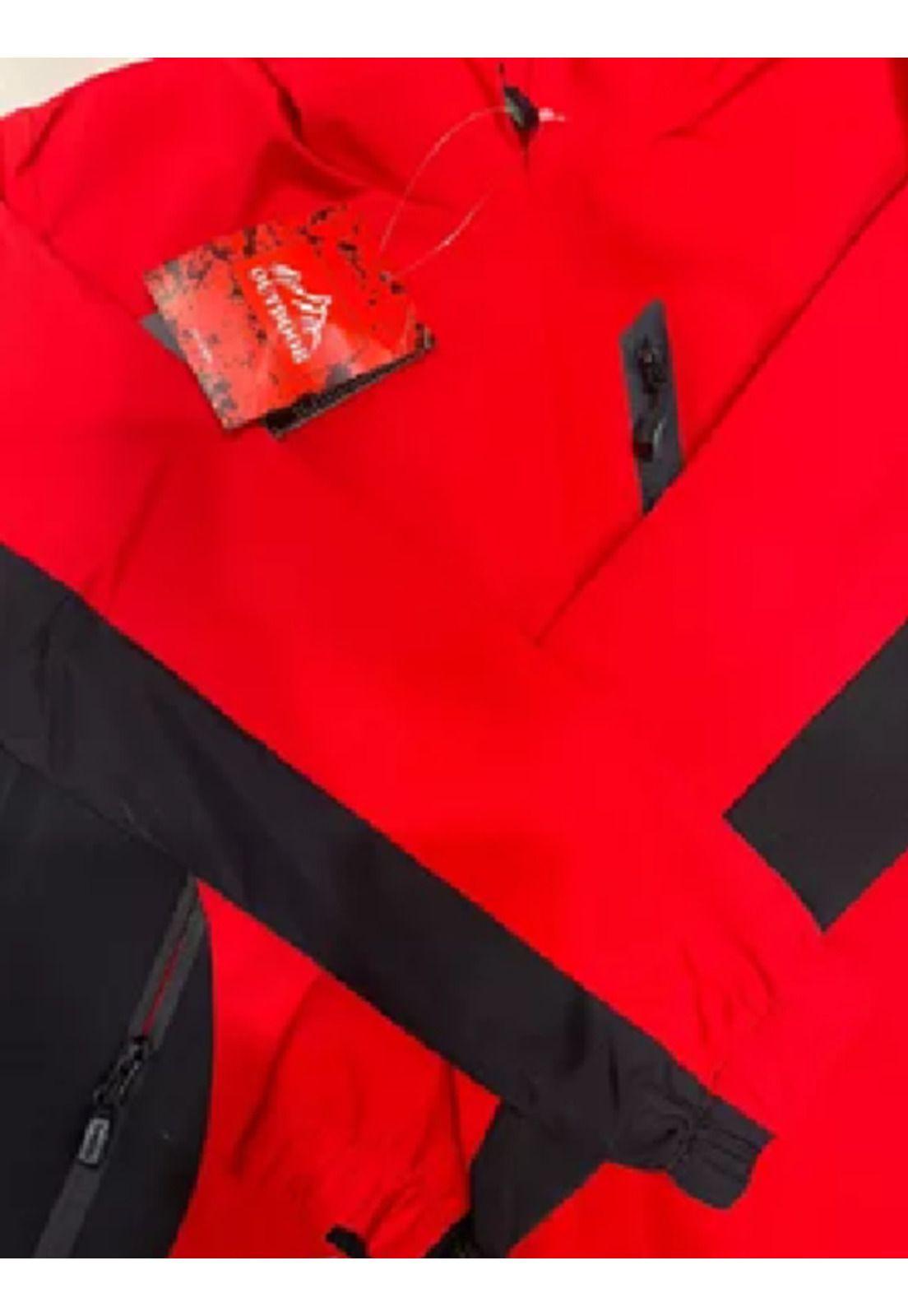 Chaqueta cortaviento deportiva ultra liviana micropolar rojo, talla XL-1