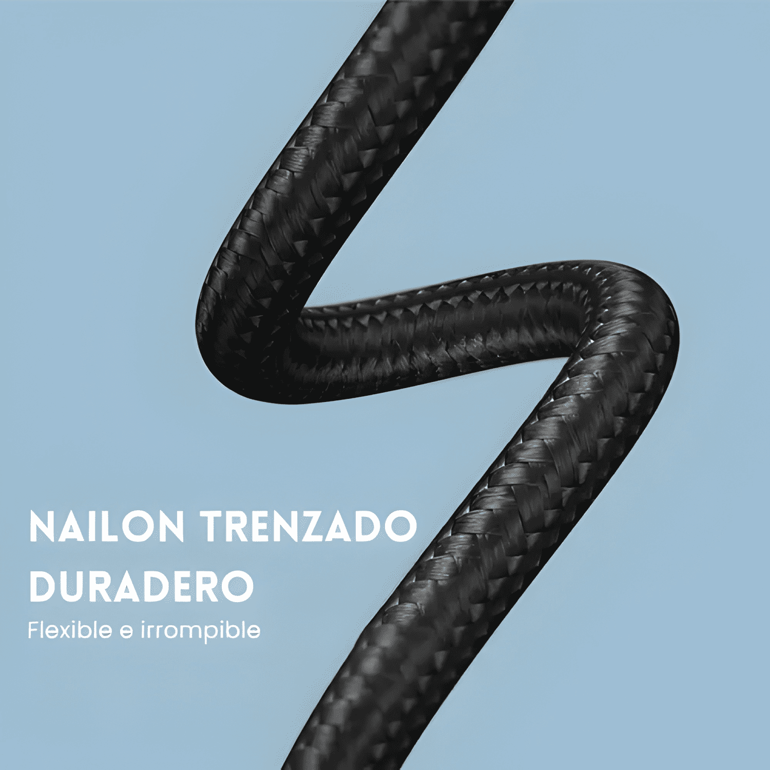 Cable blindado de datos/carga USB c 3.1 gen 1 PD 60w Negro-3
