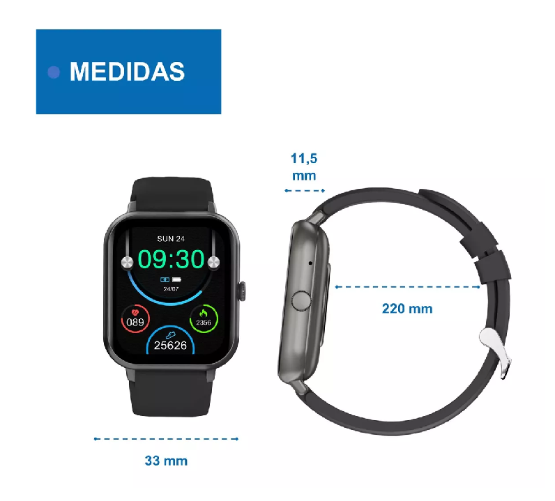 Reloj inteligente smartwatch deportivo color negro-3