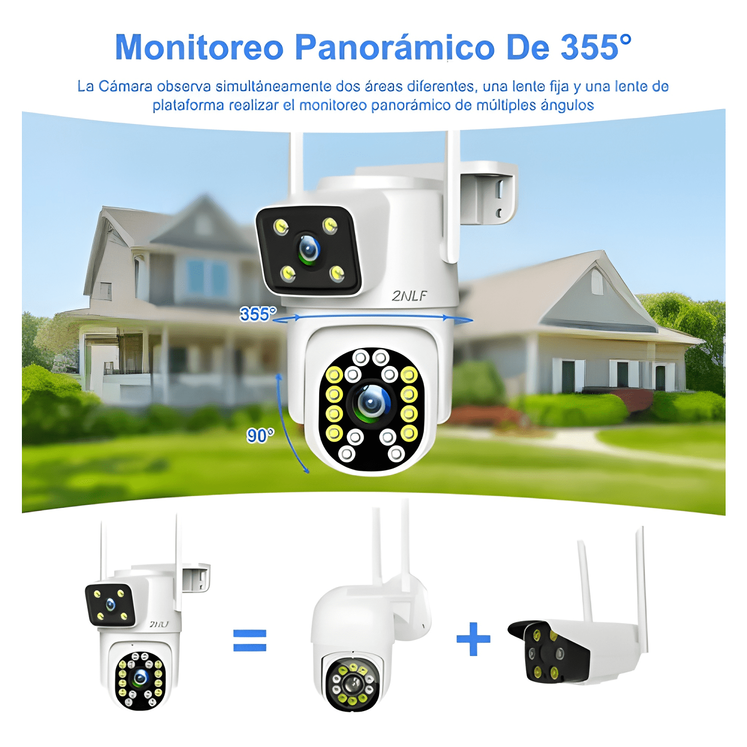 2nlf® 5g Cámara de Seguridad Exterior Wifi Ip 360-3