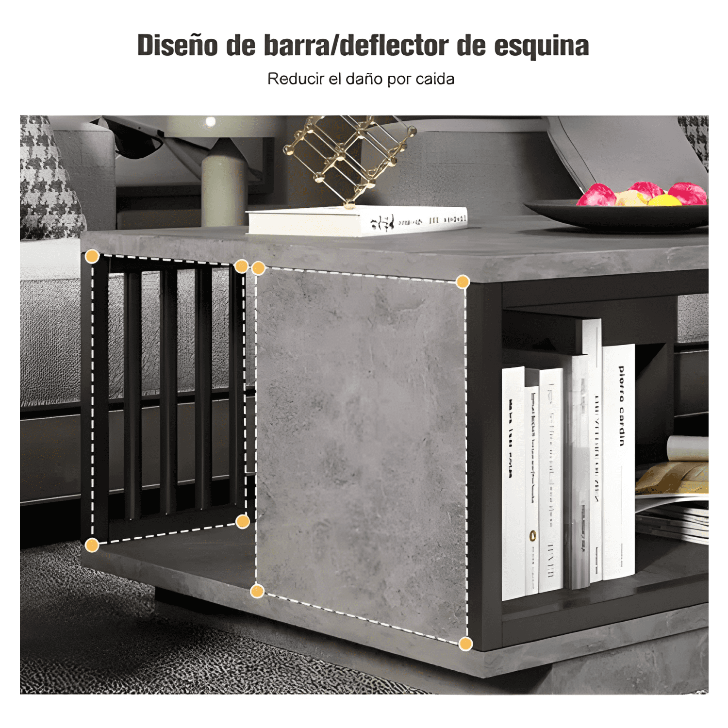 Mesa De Centro 100x50x40cm Para Salón Con 2 Niveles-4