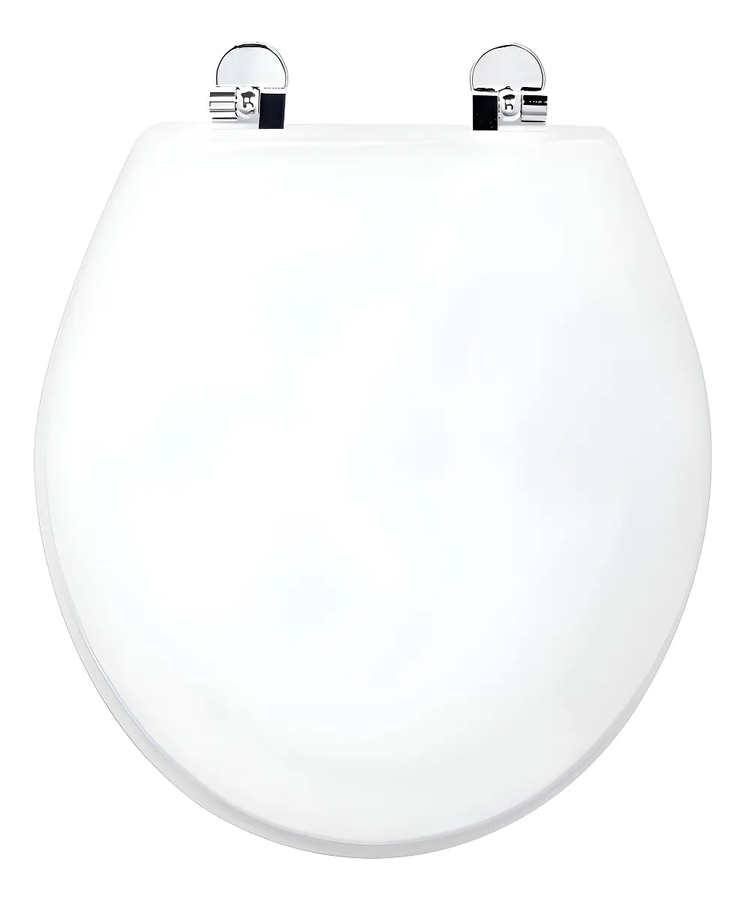Tapa Wc Madera Redondo Bisagra Metálica - Bemis Color Blanco-0