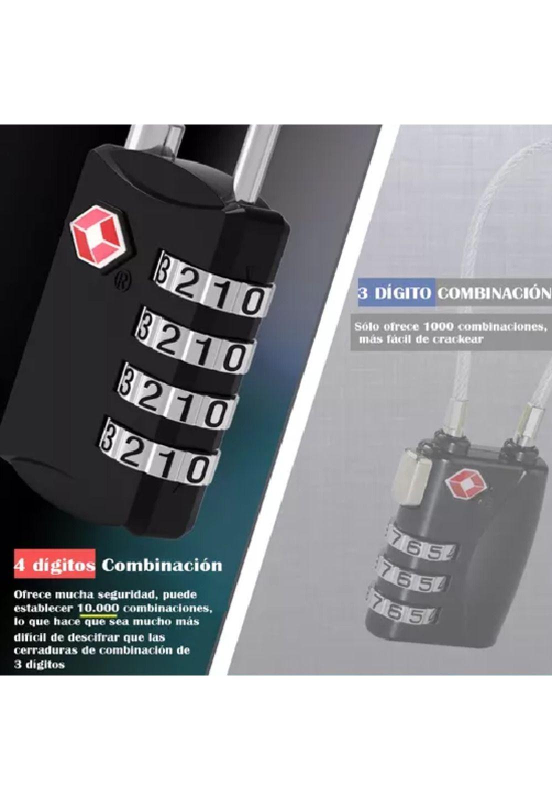 2pzs candados de combinación para equipaje color negro-4