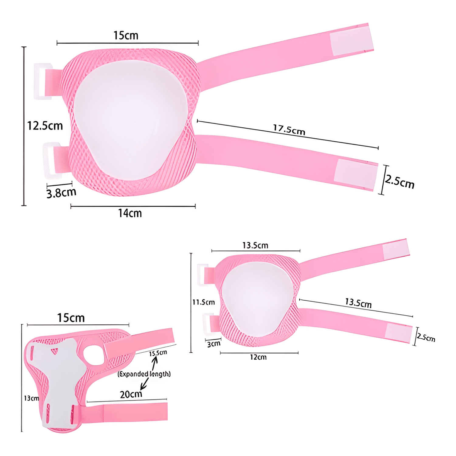 Set protección niñas Lhua casco rodillera codera rosado-2