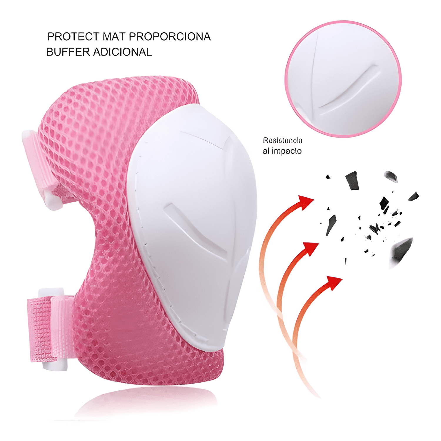 Set protección niñas Lhua casco rodillera codera rosado-3