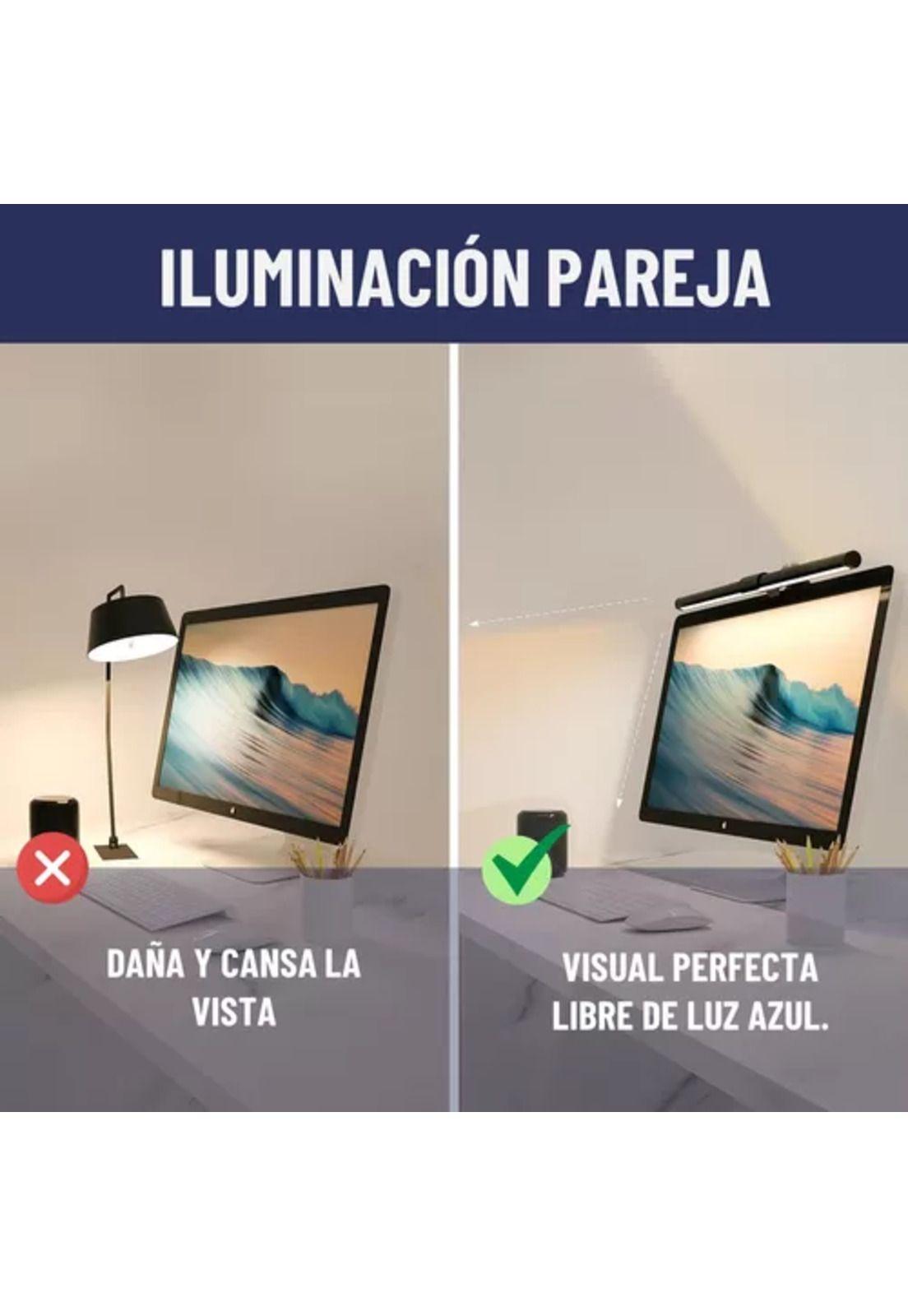 Barra de luz LED para monitor, lámpara de escritorio, notebook, color negro-3
