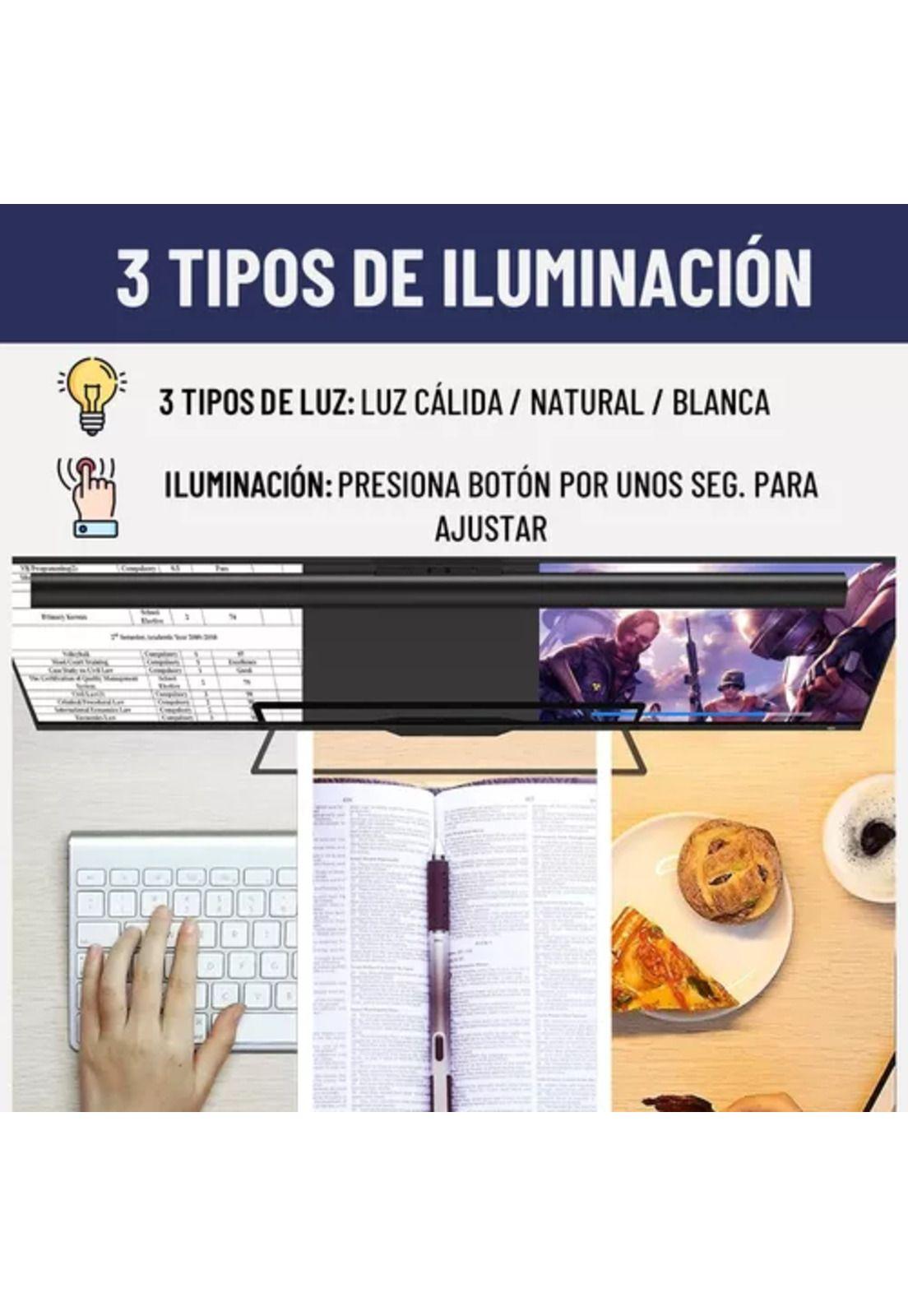 Barra de luz LED para monitor, lámpara de escritorio, notebook, color negro-4