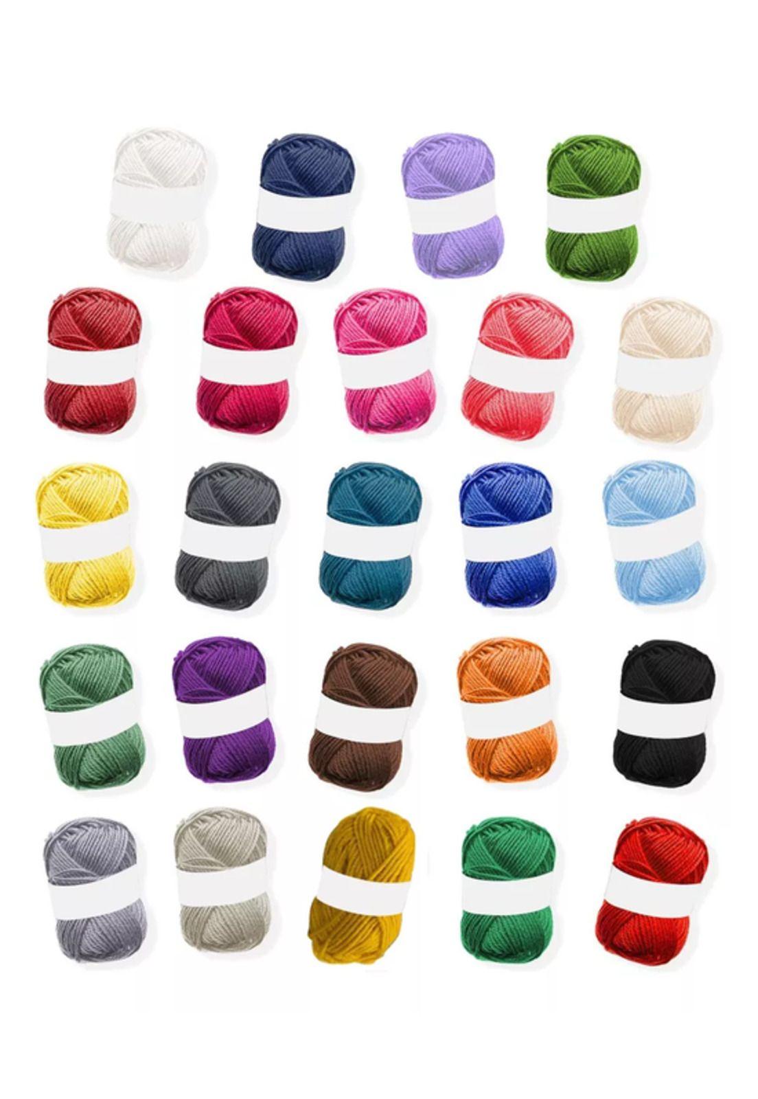 24 Rollos de Hilo Lana para Amigurumi Ovillo 55mts en Colores Surtidos-2