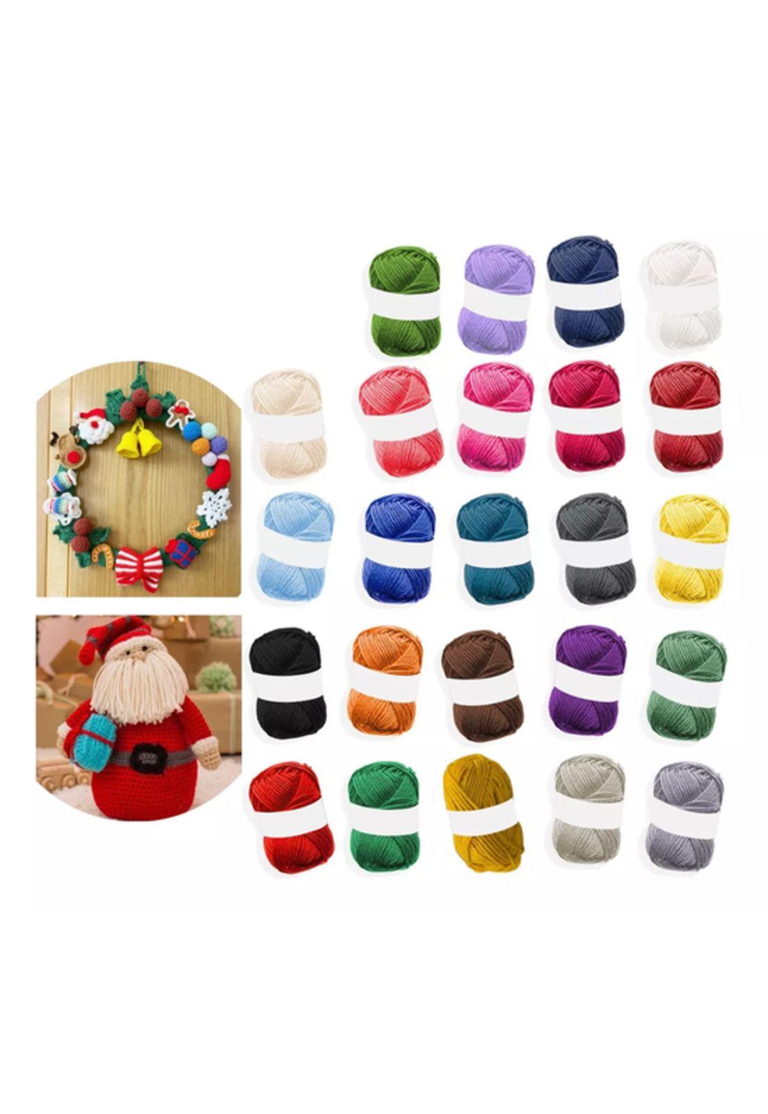 24 Rollos de Hilo Lana para Amigurumi Ovillo 55mts en Colores Surtidos-4