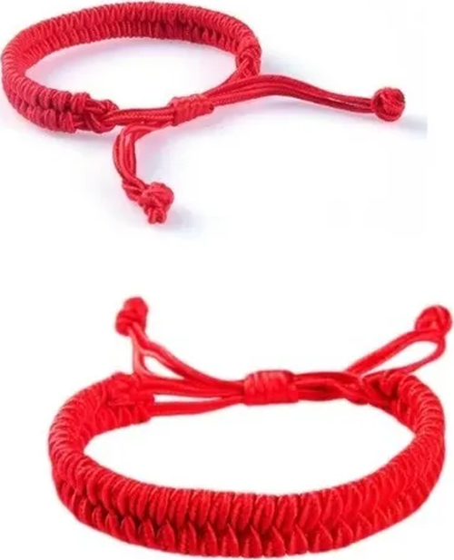 Pack 12 pulseras hilo rojo protección ajustable-1