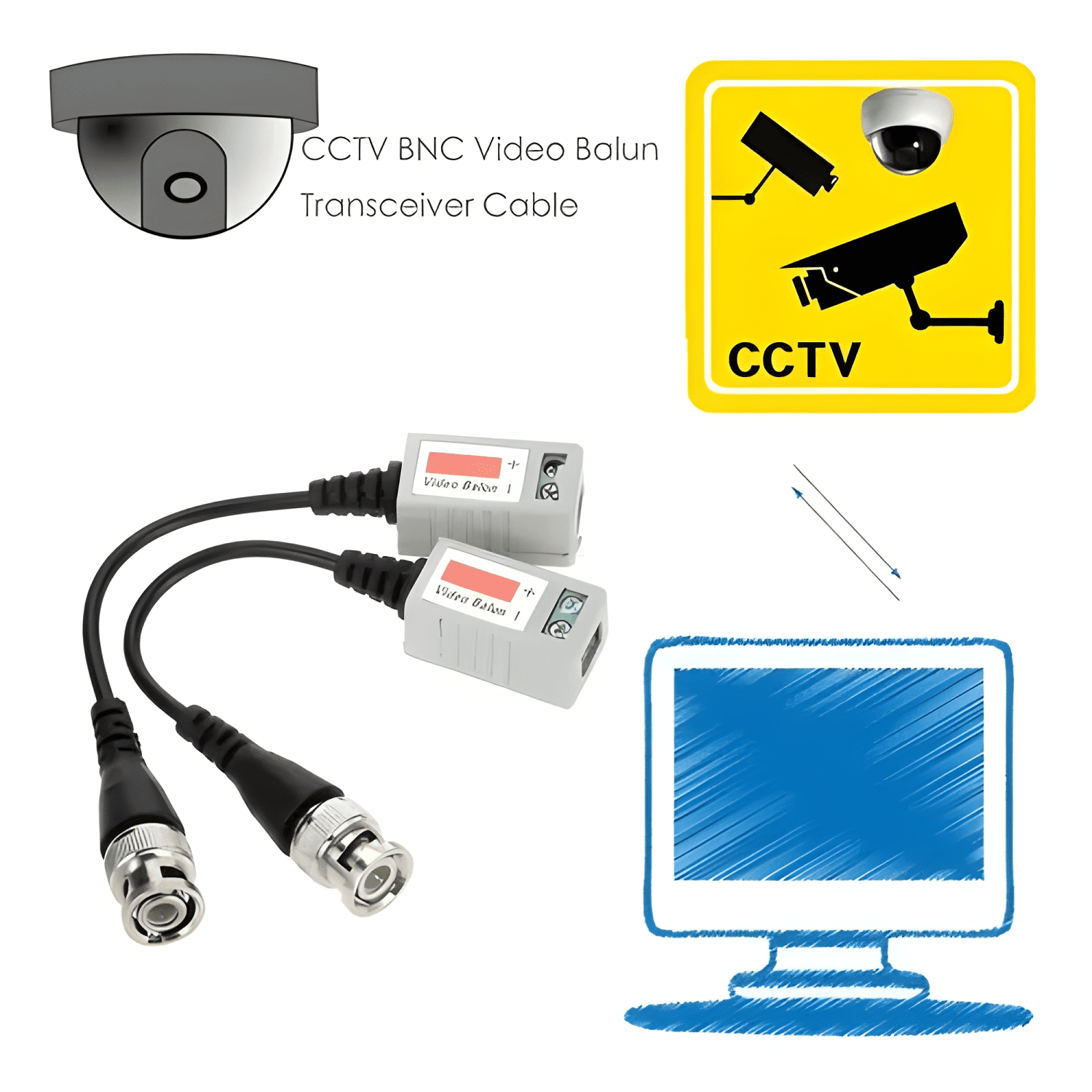 12 Pares Balun Pasivo de Video 202a Hdtvi/cvi/ahd/cvbs-4