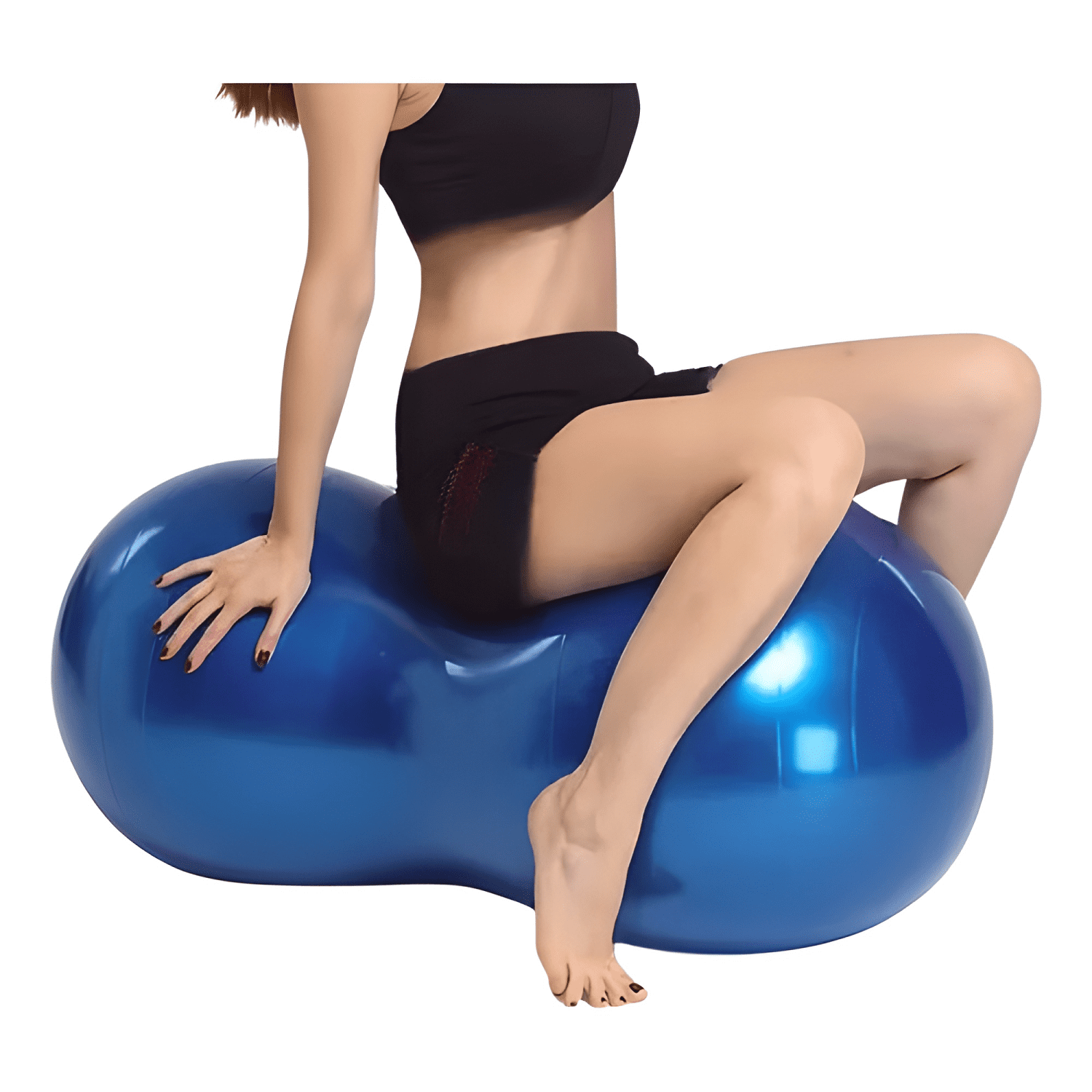 Balón tipo maní ovalado para pilates o yoga + inflador-3