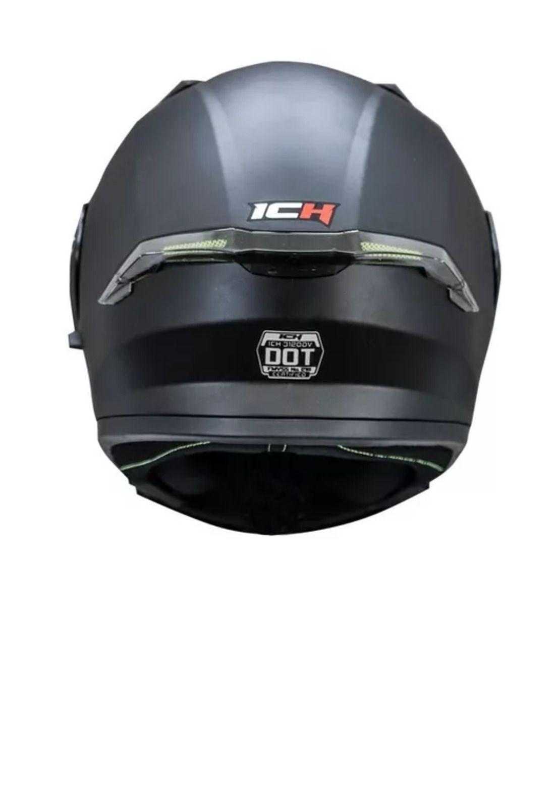 Casco moto Ich 3120 abatible con sun visor, certificación DOT, talla M-3
