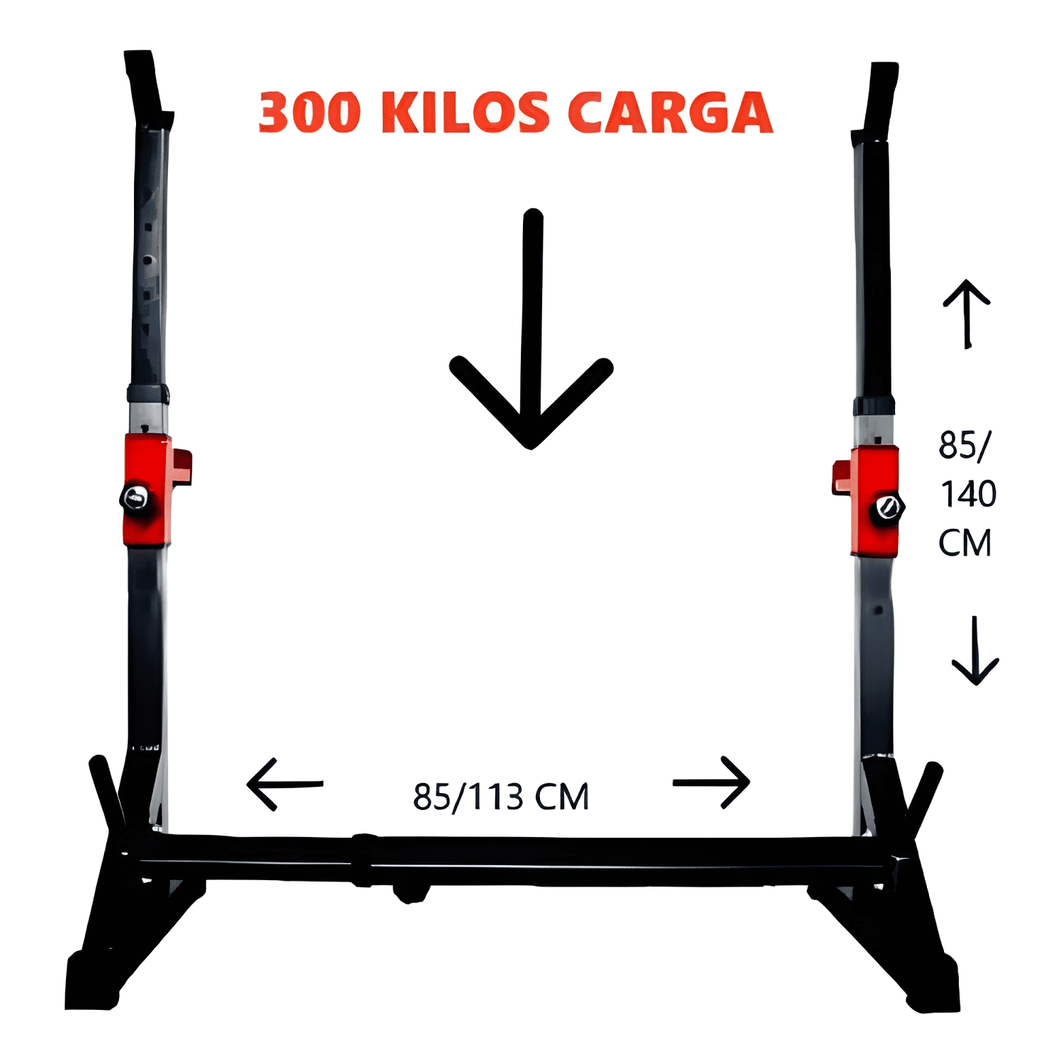 Rack portabarras ajustable de acero para musculación #2-4