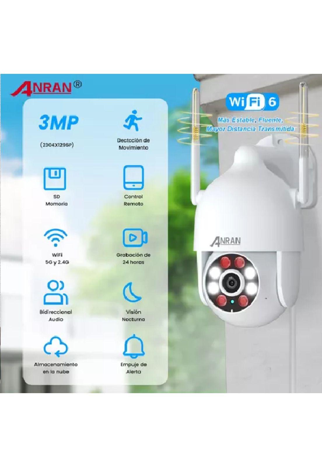 Cámara de Seguridad WiFi IP con Alarma Visión Nocturna 3MP Blanca-4