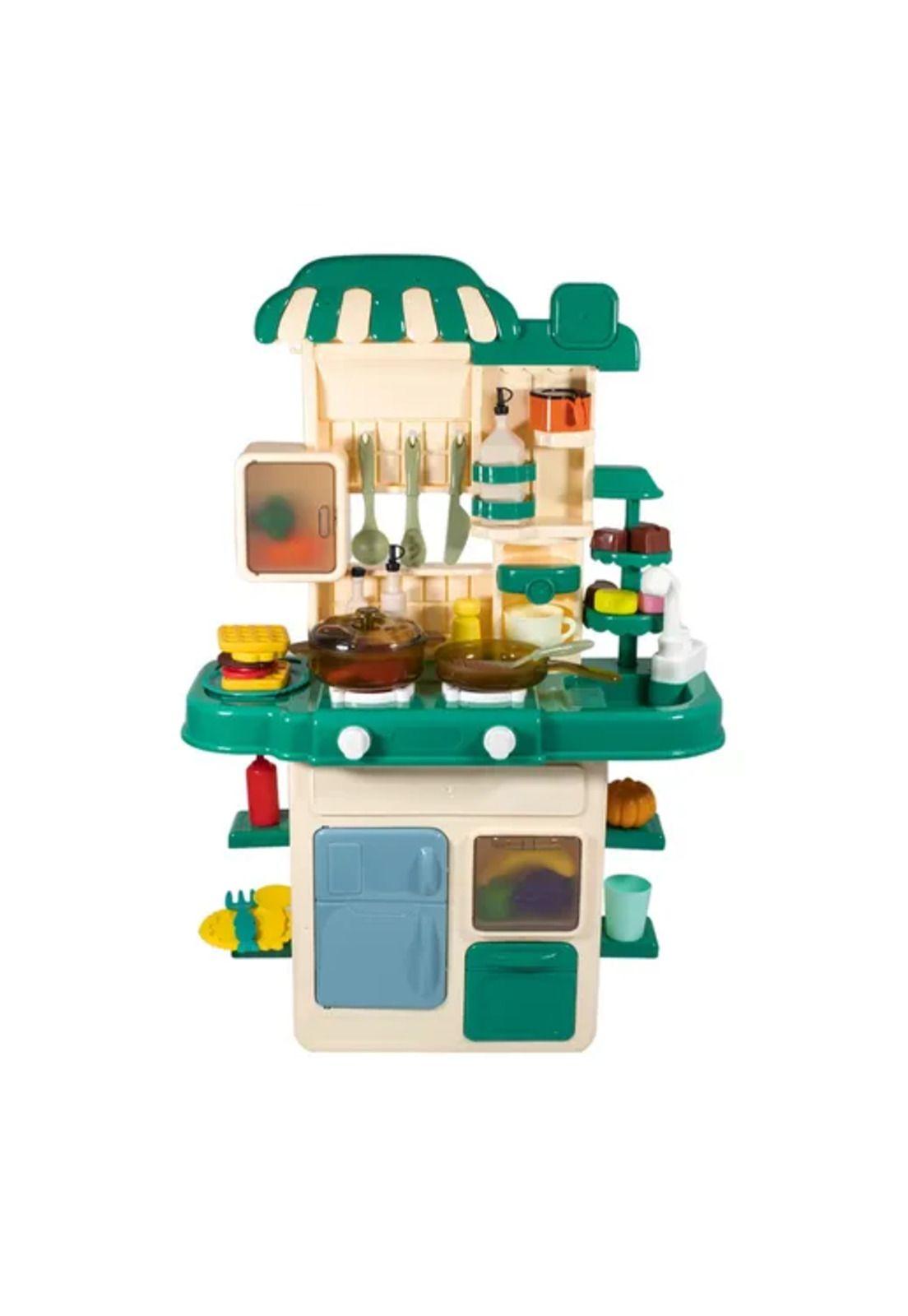 Cocina interactiva moderna para niñas y niños con sonido y luces verde-2
