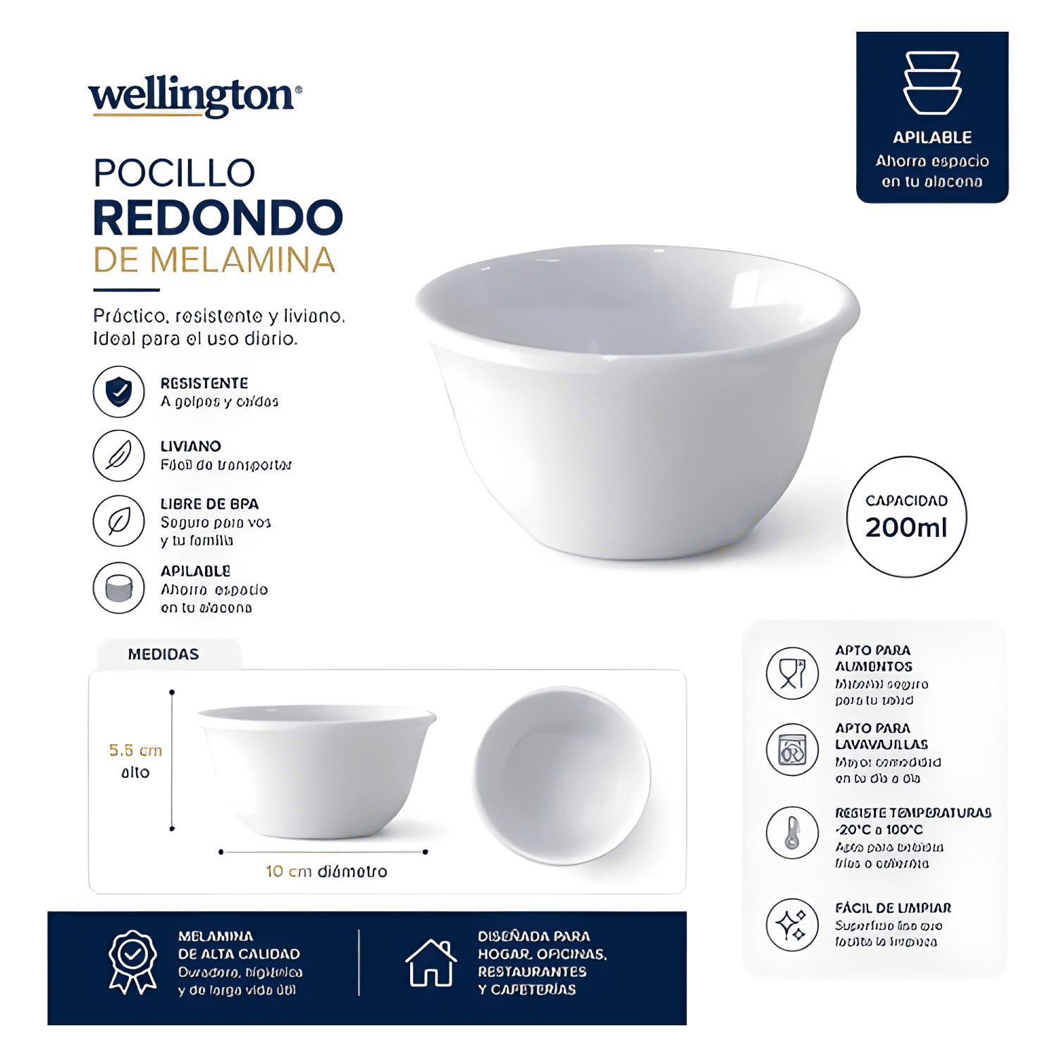 Pocillo melamina wellington 200ml / bowl pequeño melamina-2