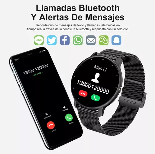 Reloj inteligente hombre mujer smartwatch llamada bluetoo-5