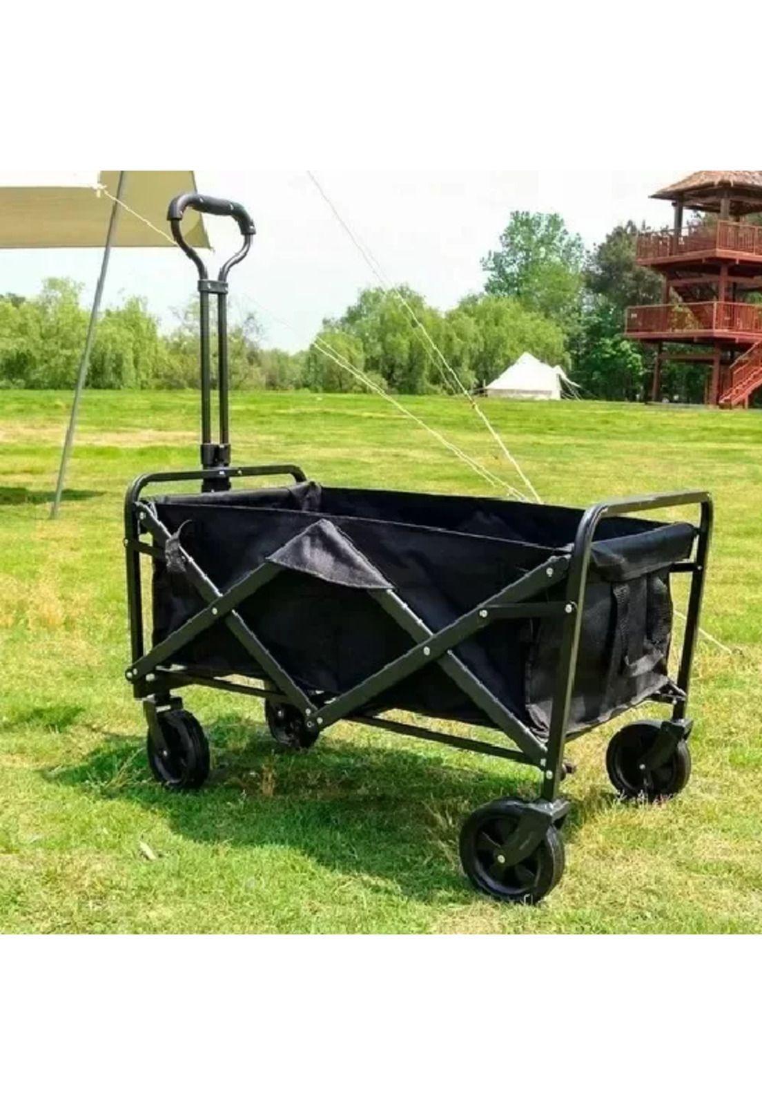 Carro de mano genérico para camping y aire libre color negro-2