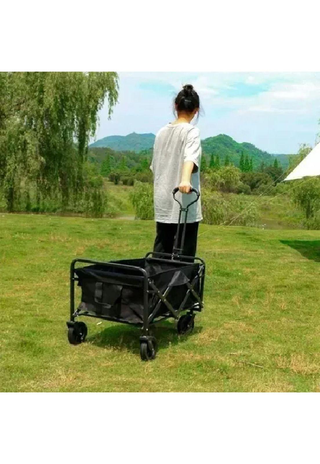 Carro de mano genérico para camping y aire libre color negro-3