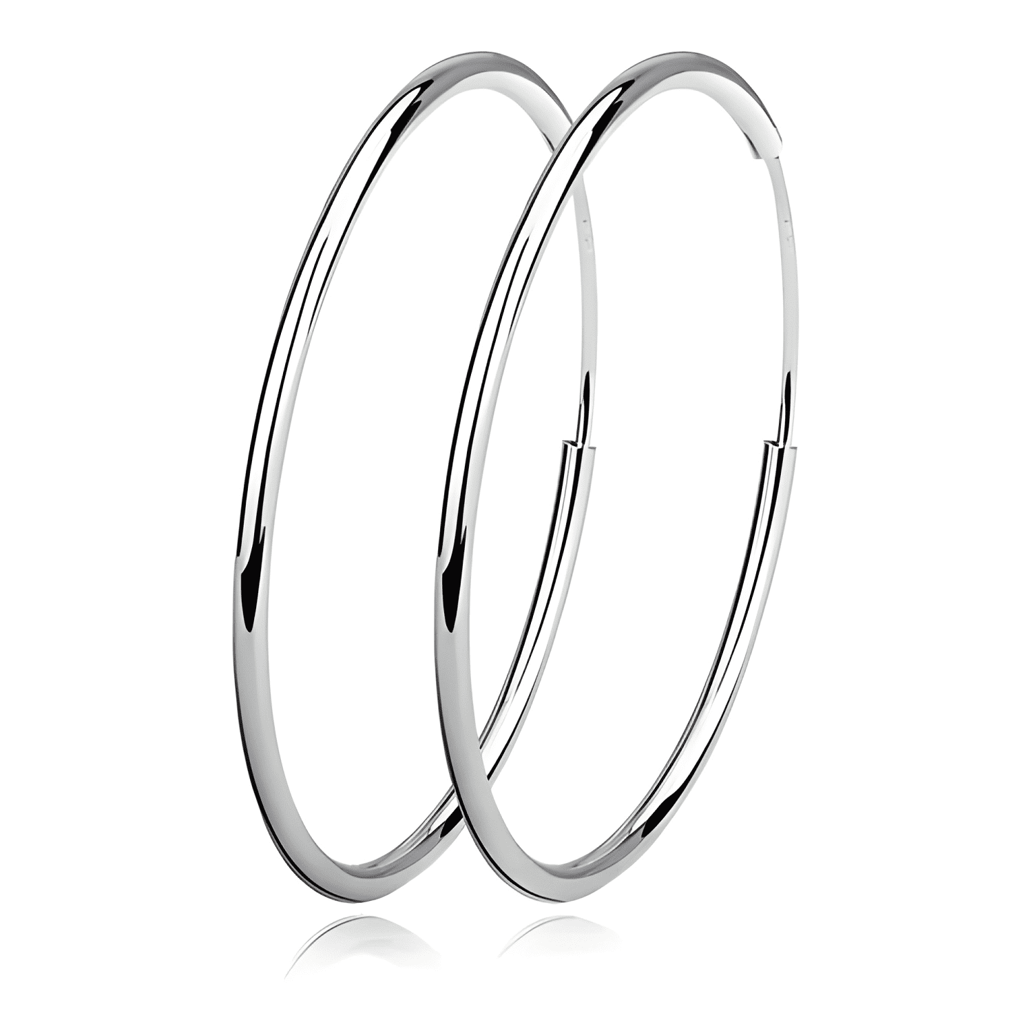 Aros De Plata 925 Argollas 50 Mm-0