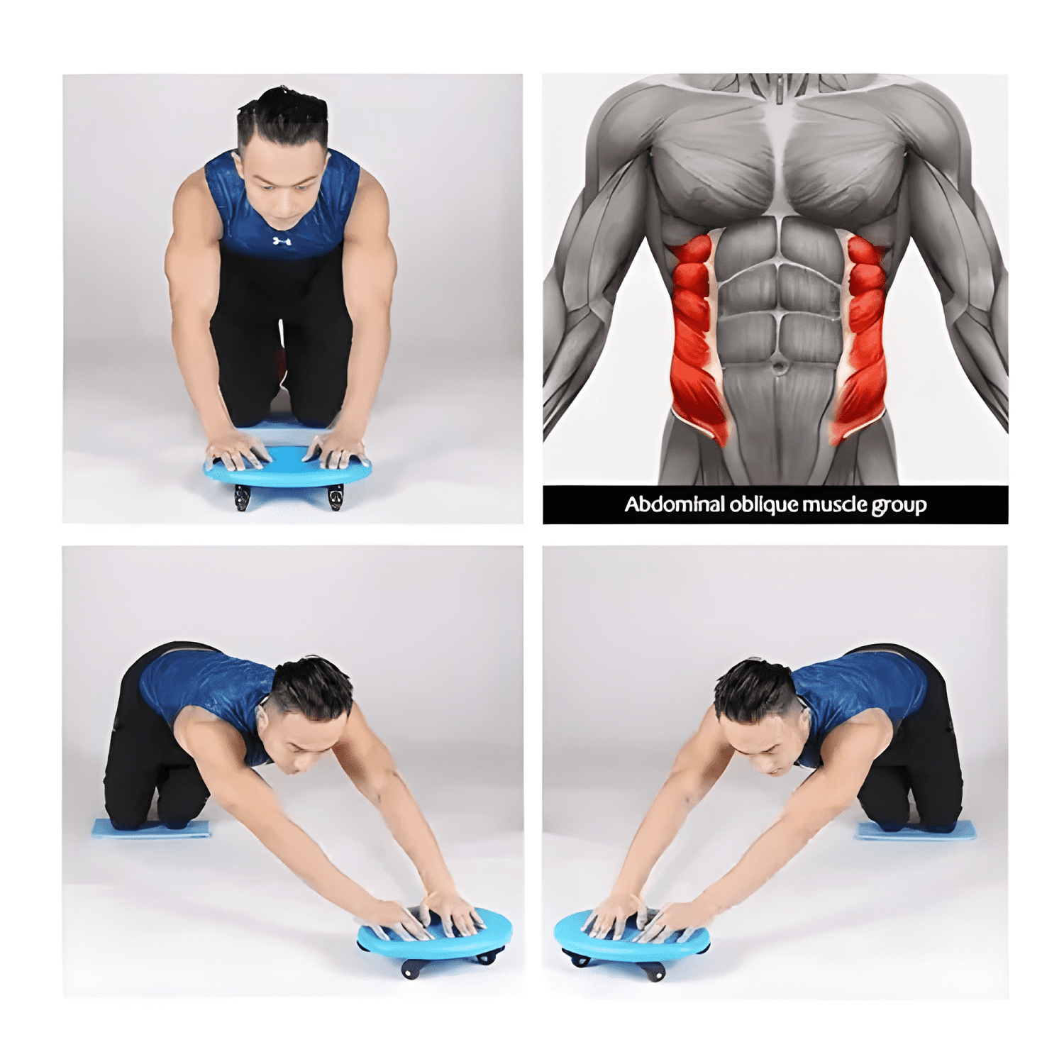 Máquina de abdominales con rueda y colchoneta 237048-0