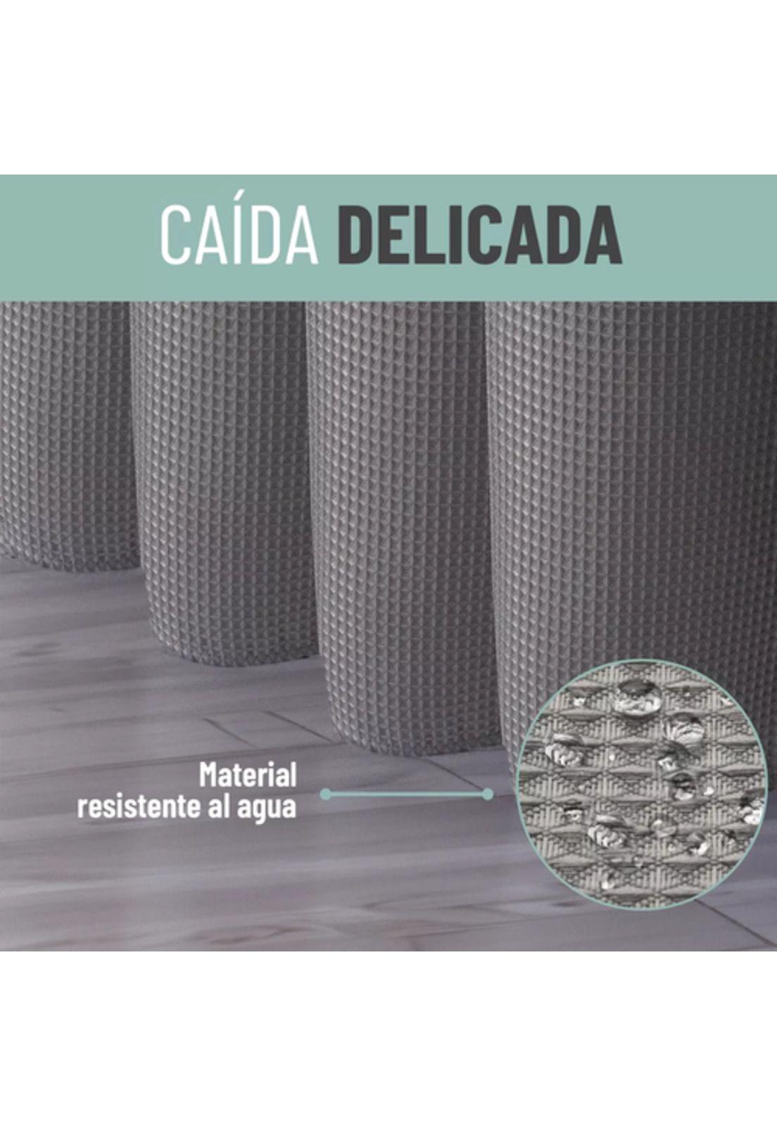 Cortina baño ducha Casatua con imán y forro gris-3