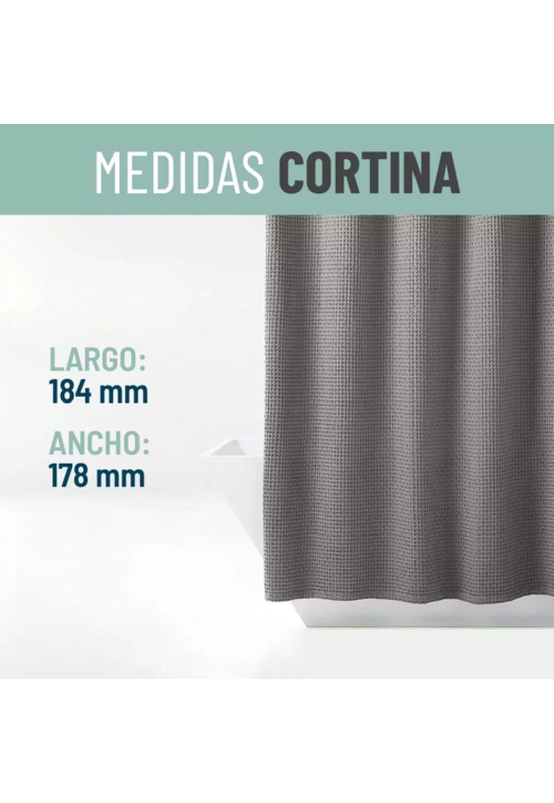 Cortina baño ducha Casatua con imán y forro gris-5