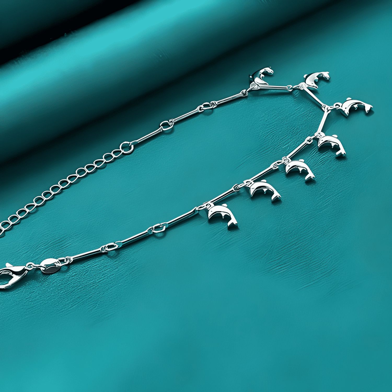 Pulsera plata 925 para dama mujer elegante delfin charm #2-4