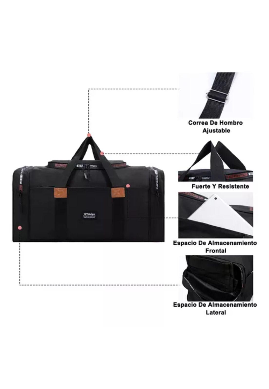 Bolso fitness de moda para viajes, gran capacidad, color negro-4