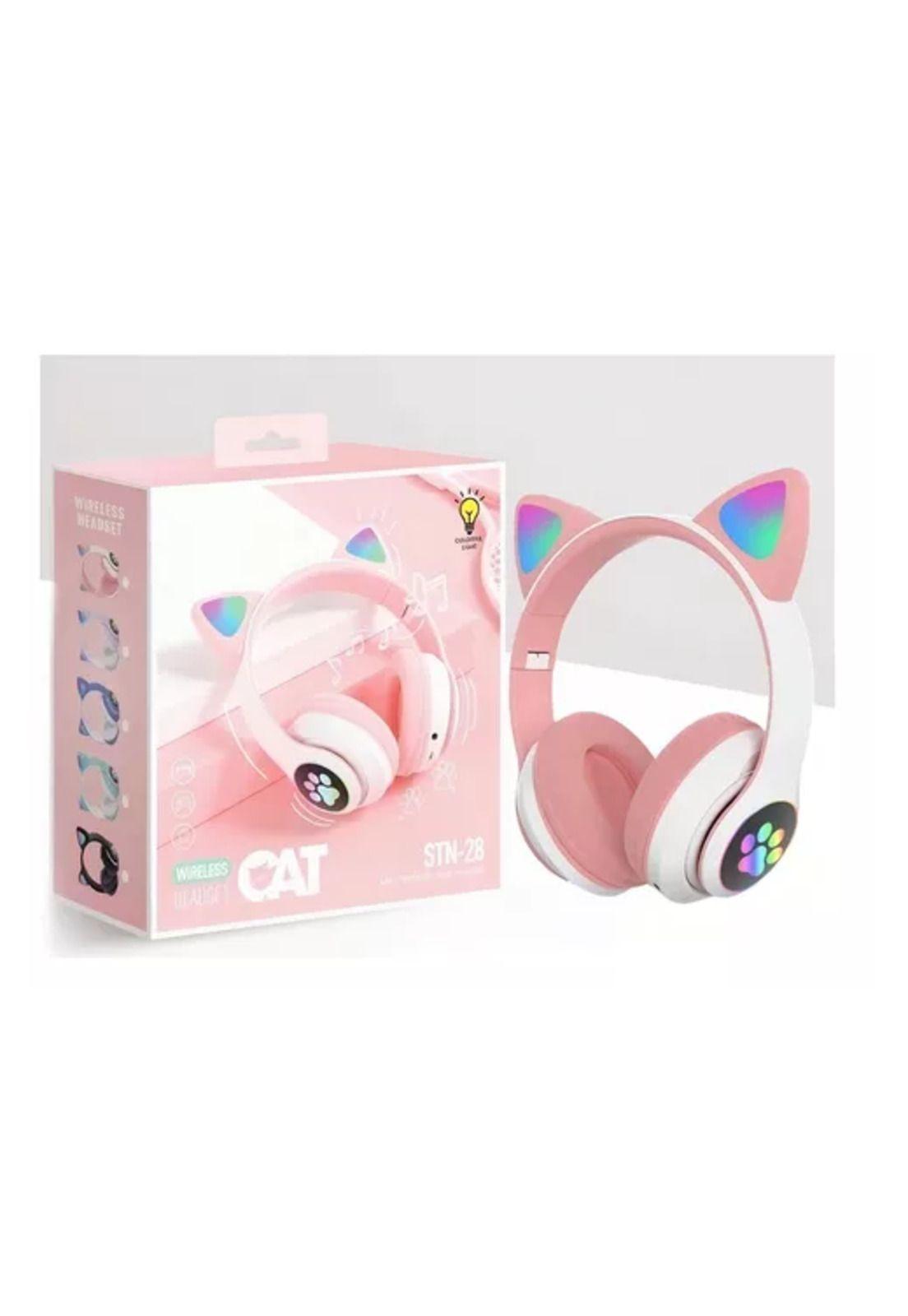 Auriculares gamer inalámbricos CAT Gaming STN-28 rosa LED-1