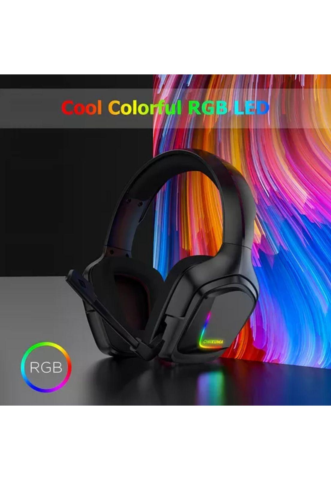 Auriculares gamer Onikuma K20 camuflaje blanco LED negro-3