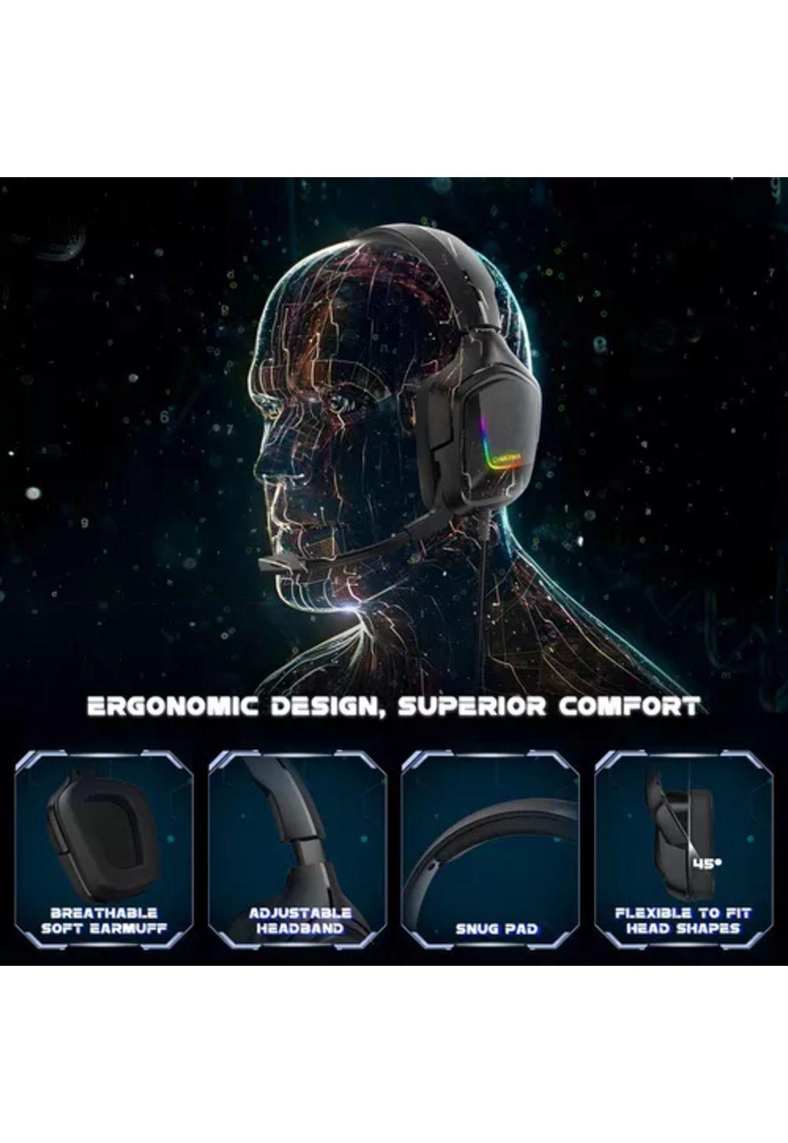 Auriculares gamer Onikuma K20 camuflaje blanco LED negro-6