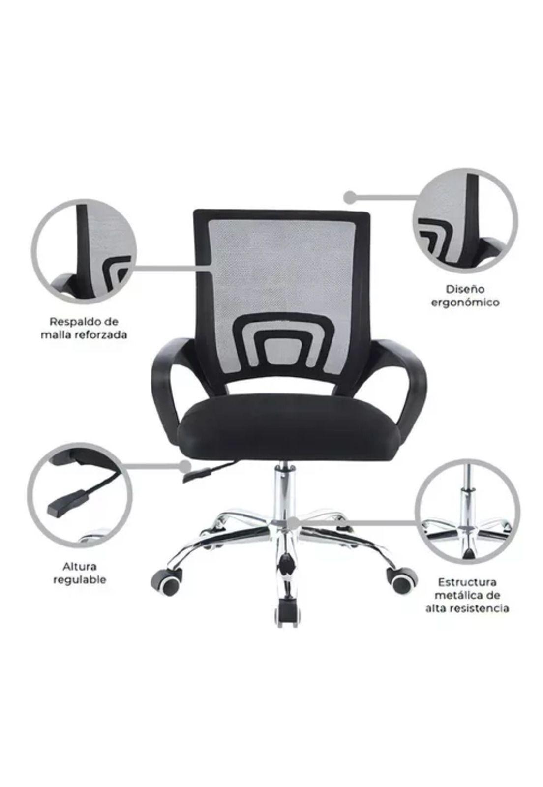 Silla de oficina Mesh Relan ergonómica giratoria color negro-2