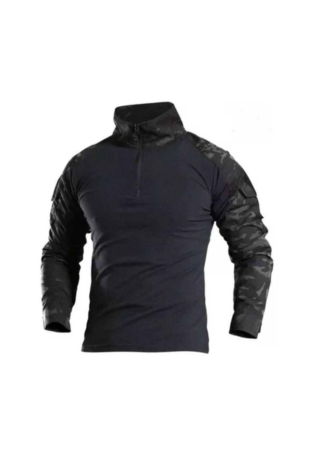 Polera Táctica Combat Shirt Militar Airsoft, Color Multicam Black, Talla 4XL-0