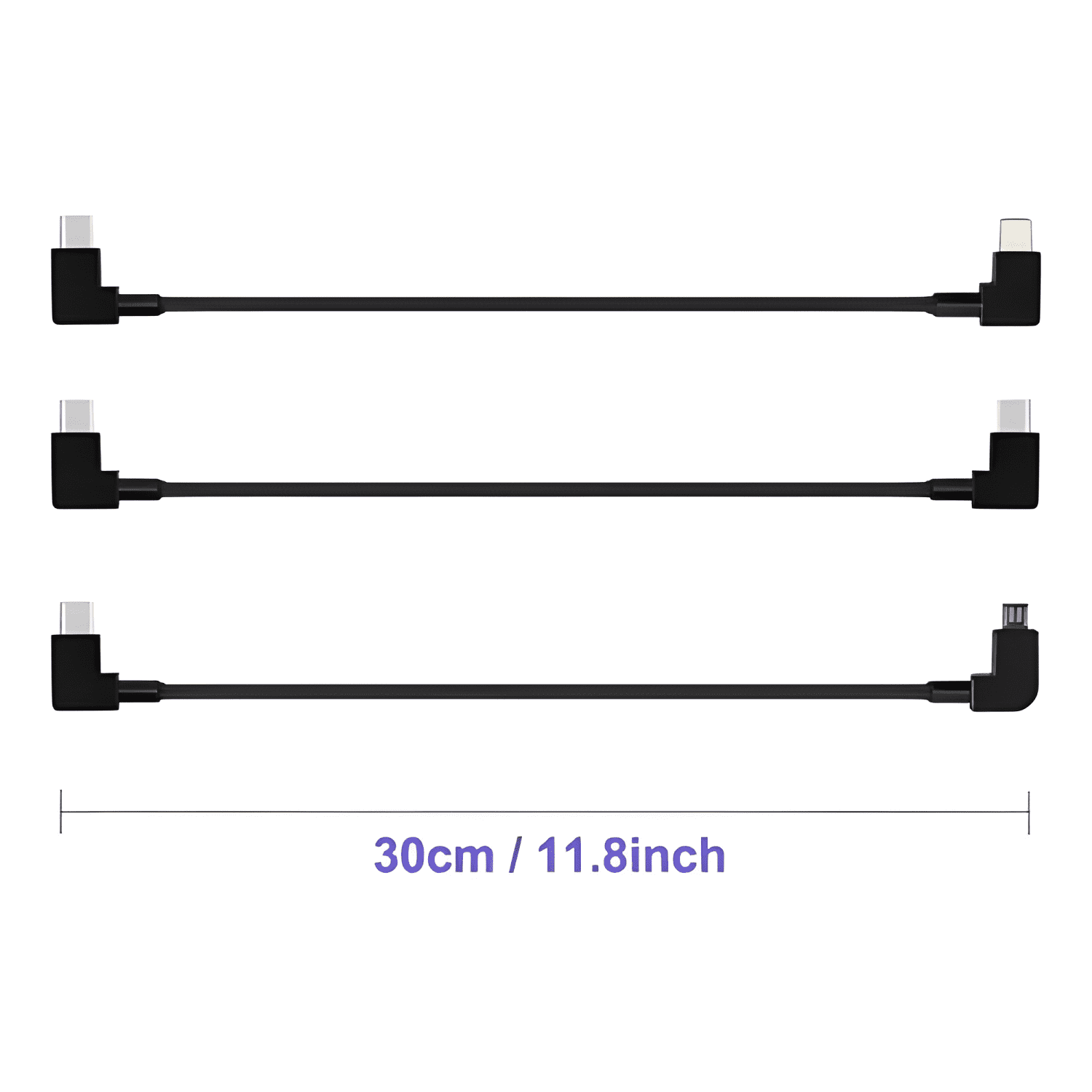 Cable OTG compatible dji drone 30cm 90° micro USB Negro-2