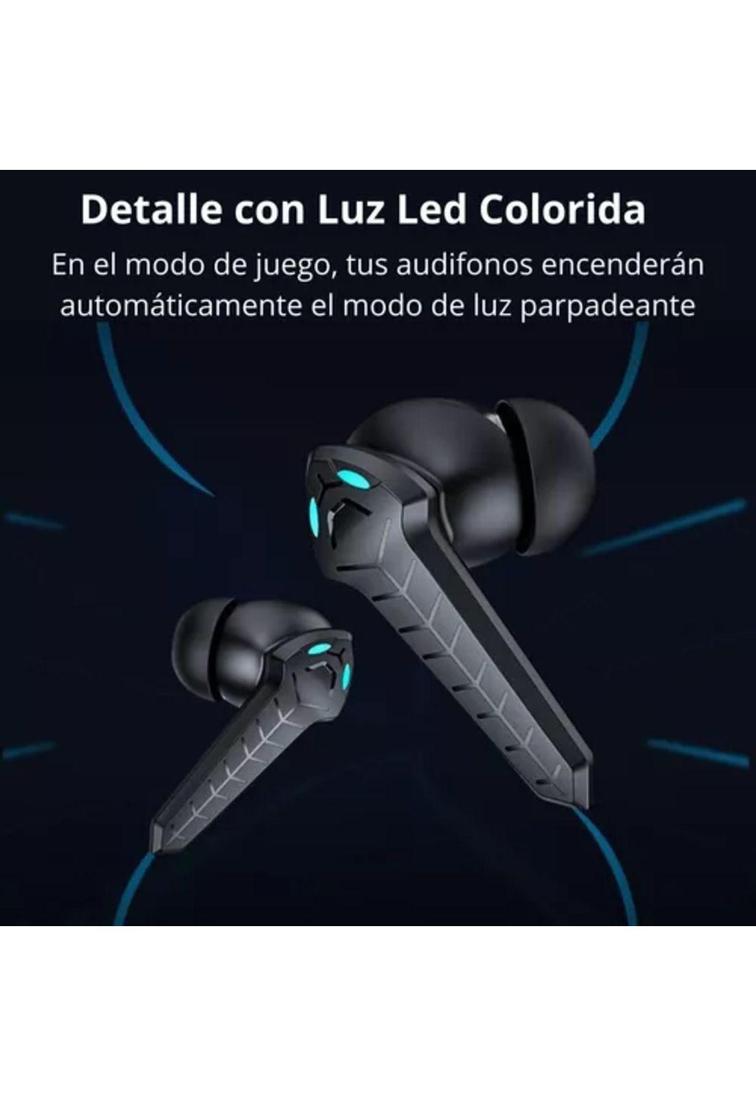 Auriculares in-ear gamer inalámbricos P30 negro con luz LED-5