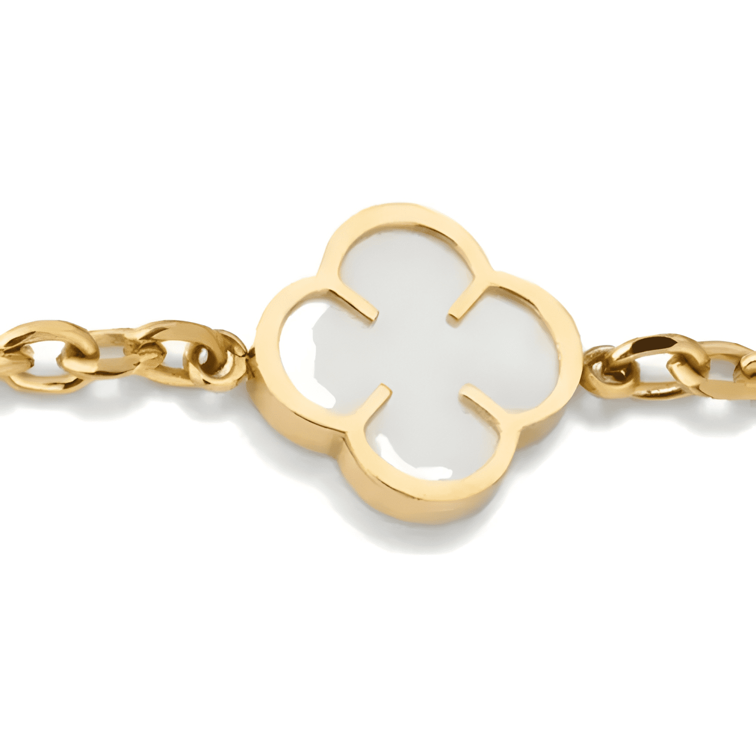 Pulsera white clover Dorado-3