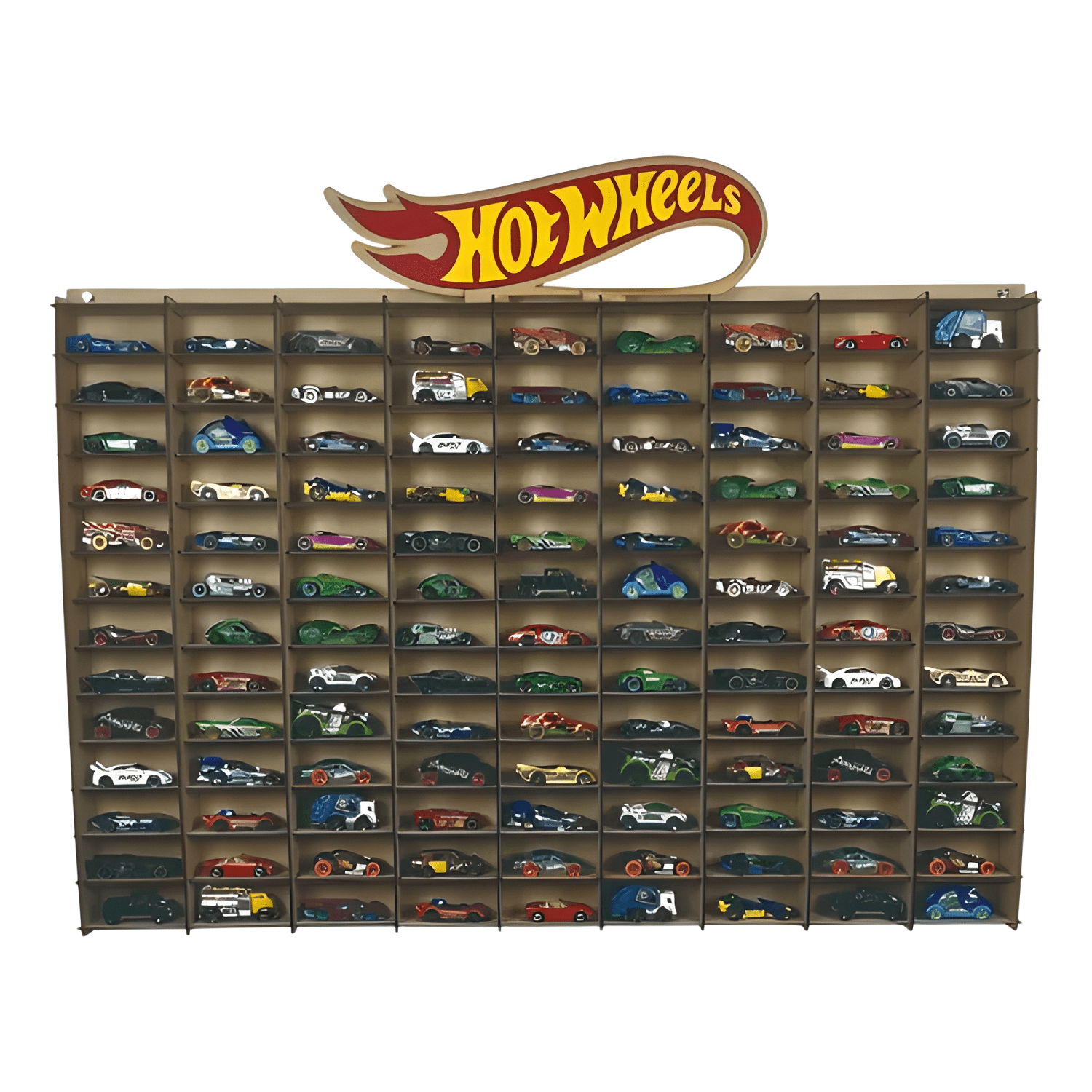 Exhibidor para 117 autos escala 1:64 con logo a color-0