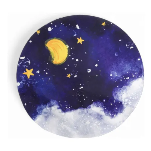 Alfombra Circular Estampada 100cm Azul Oscuro Cielo Nocturno-0
