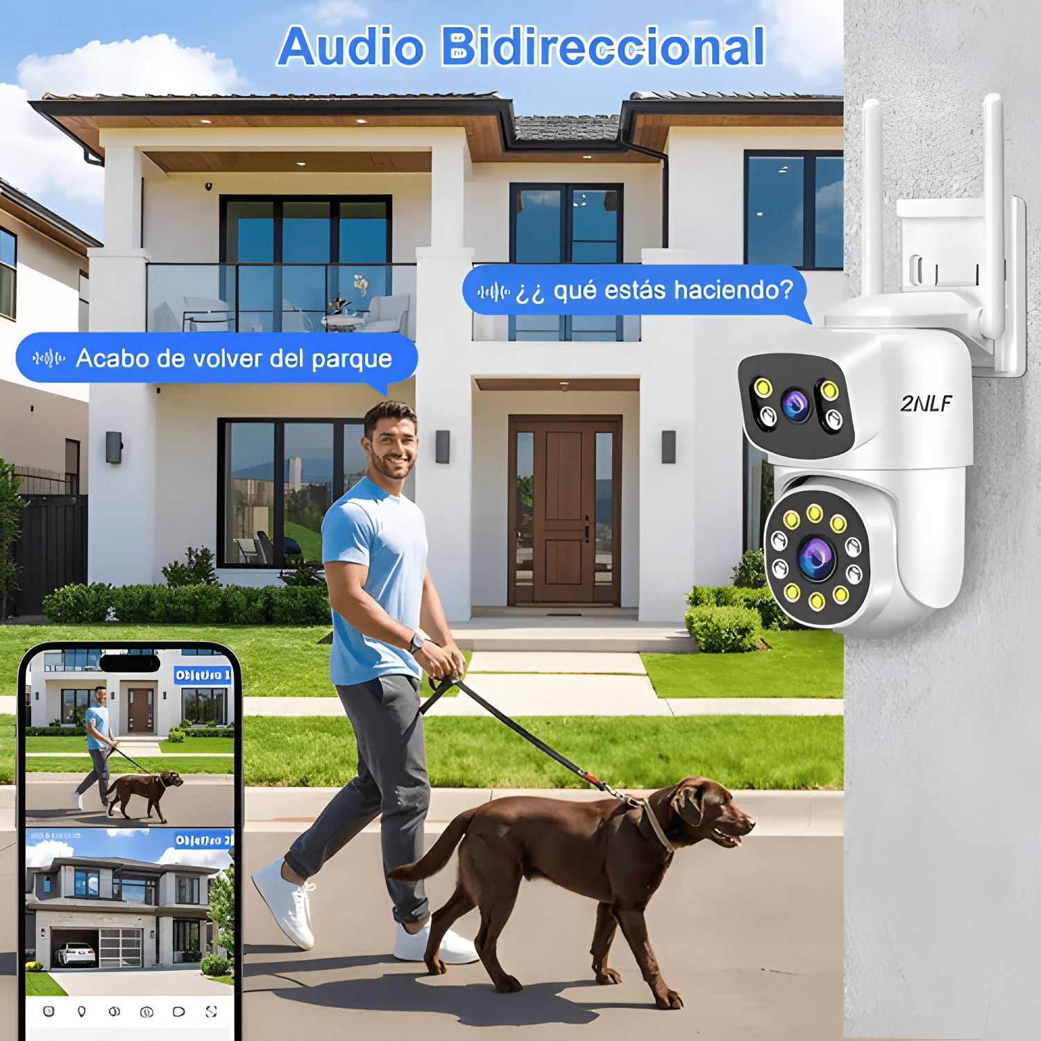 2NLF 10MP Cámara de Seguridad Exterior Wifi Ip 360°-3