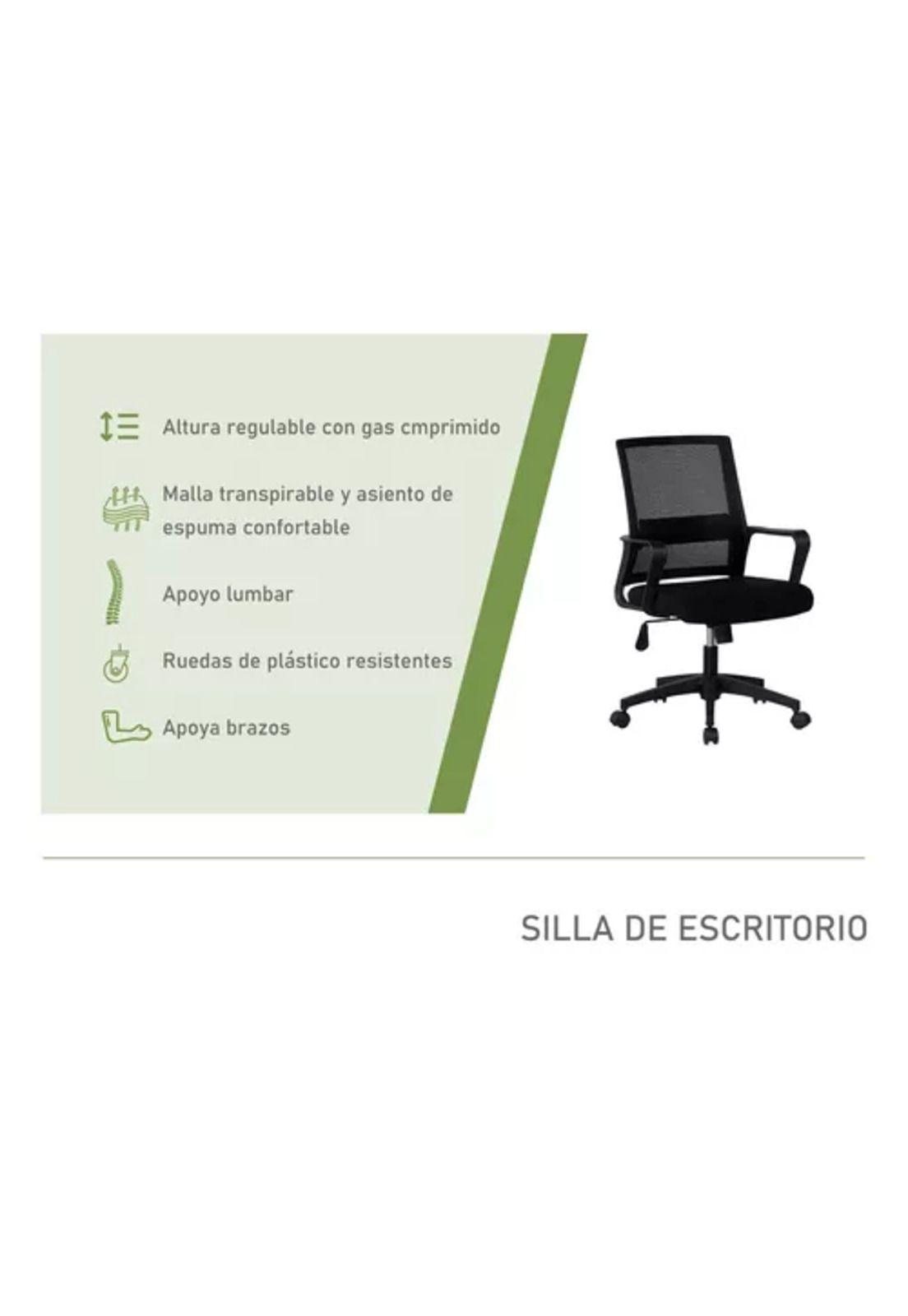 Silla de escritorio oficina Ryan color negro-2