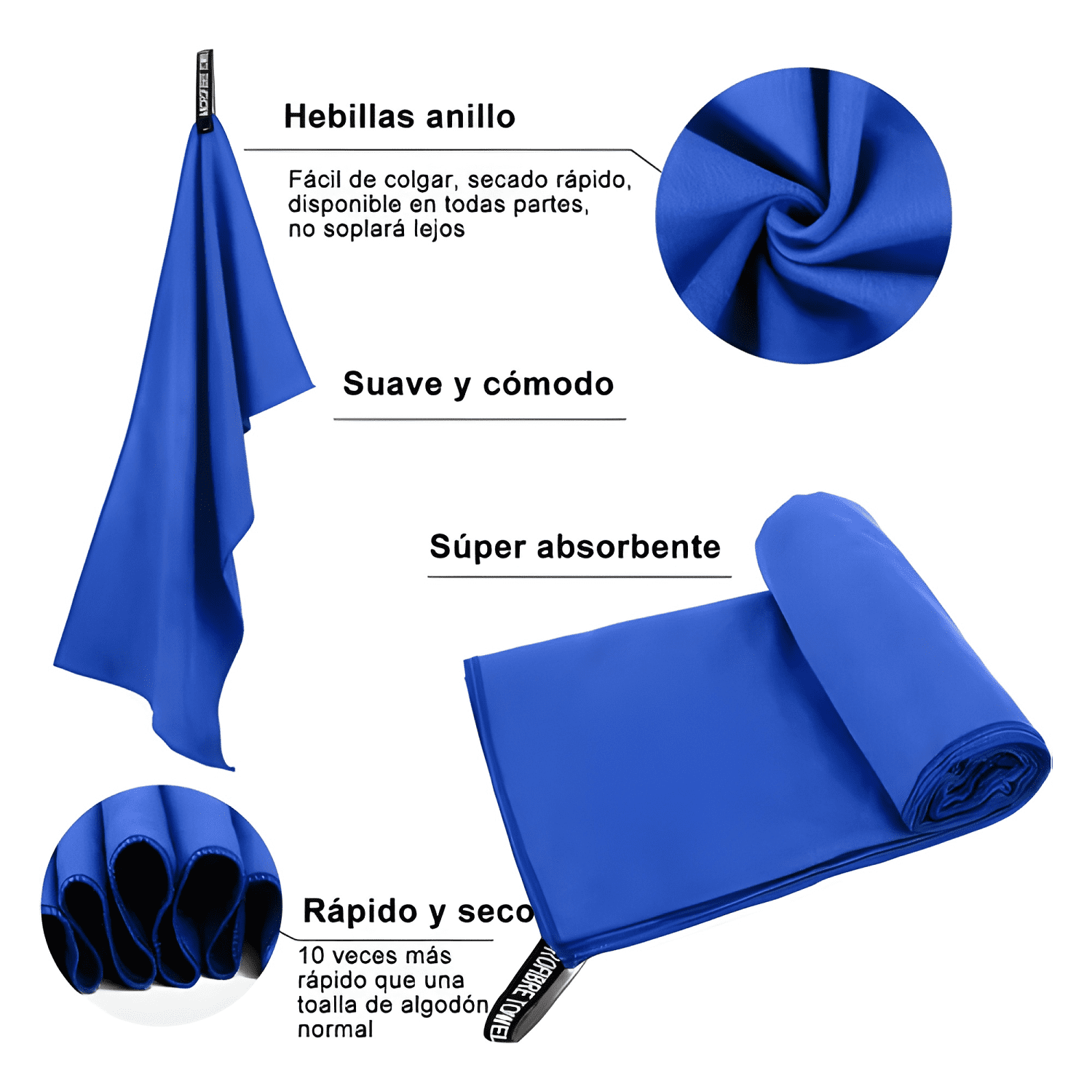 Toalla de baño viaje deportiva microfiba secado rápido 3pcs-2