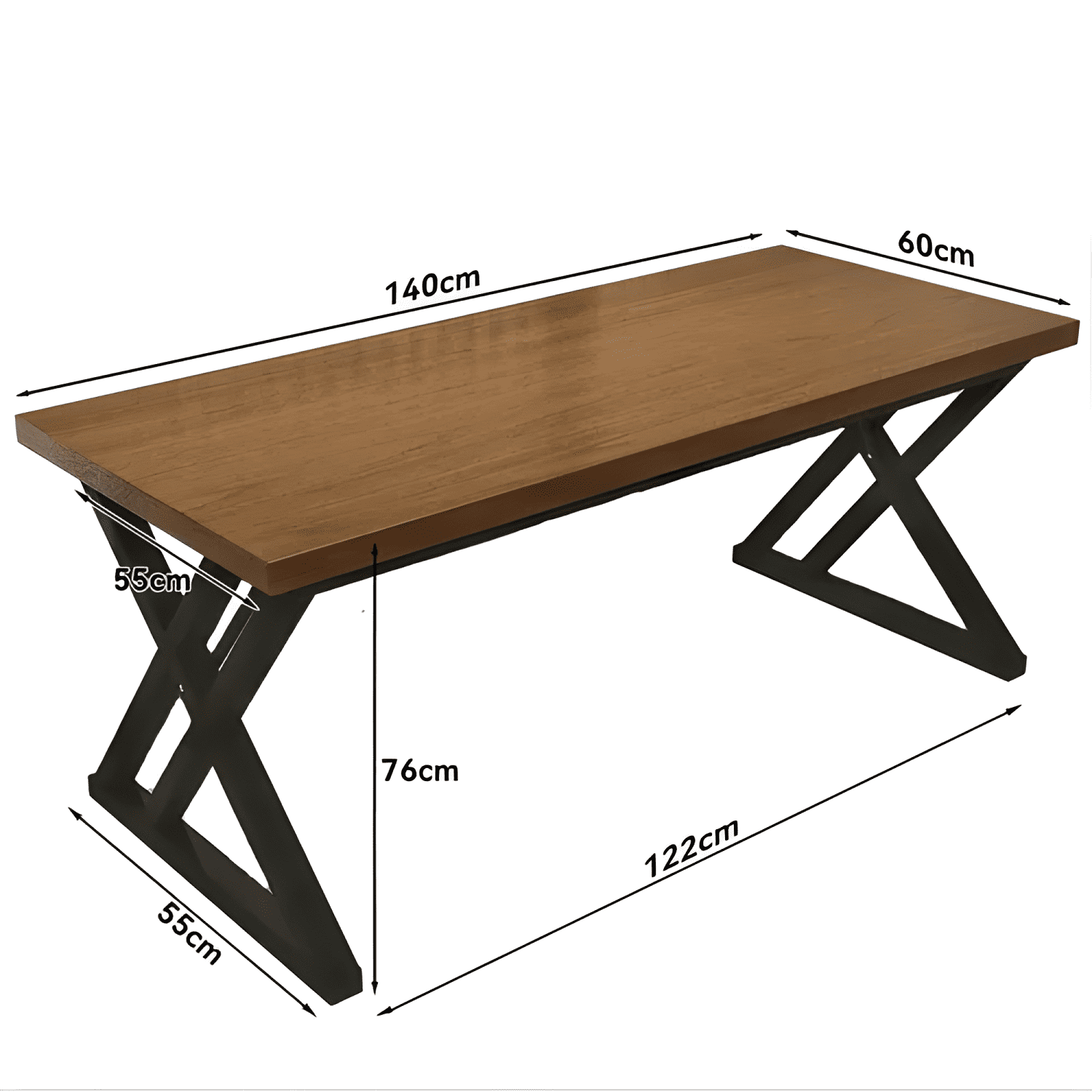 Escritorio oficina 140cm estructura metálica grueso 30mm #5-4