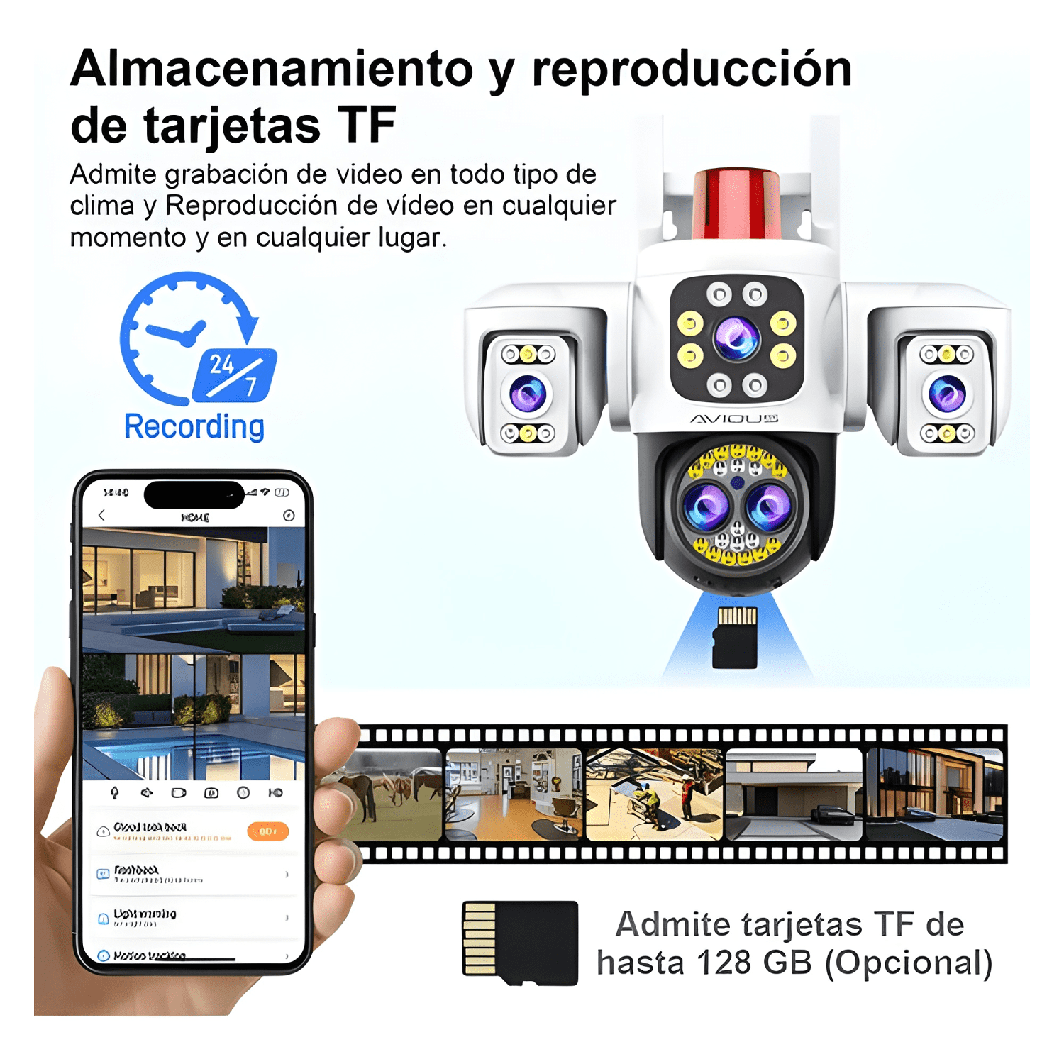 Cámara Domo IP Wifi Yoosee Exterior Full HD 1080p Visión-3